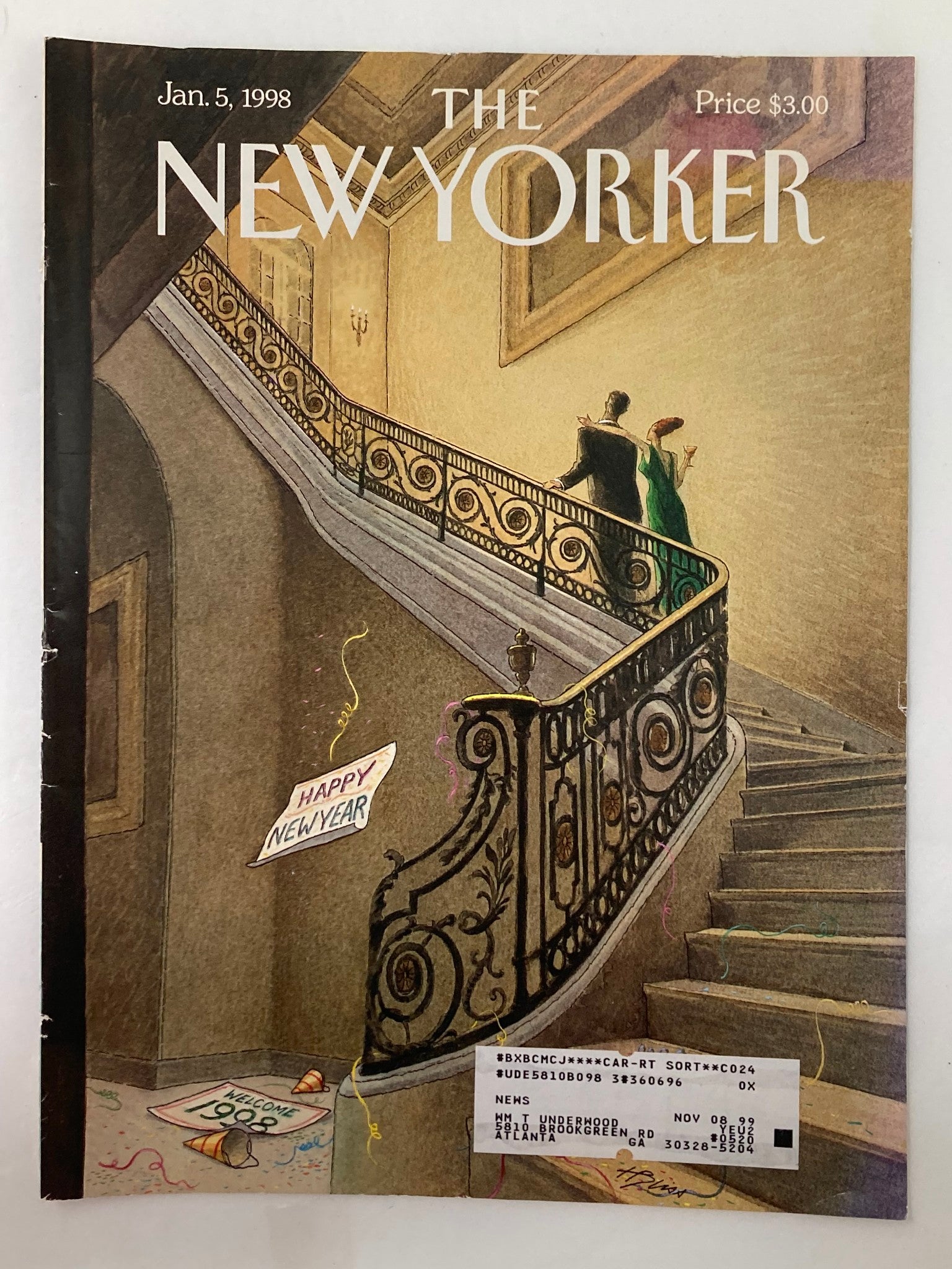 COVER ONLY The New Yorker January 5 1998 The New Year Bliss by Harry Bliss