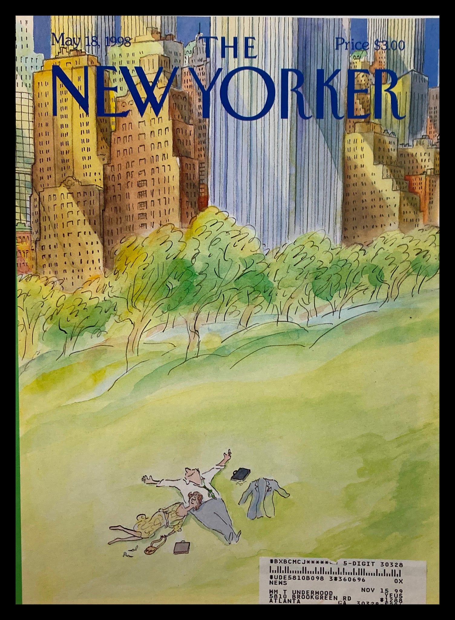 COVER ONLY The New Yorker May 18 1998 Bien-Etre by Jean-Jacques Sempé