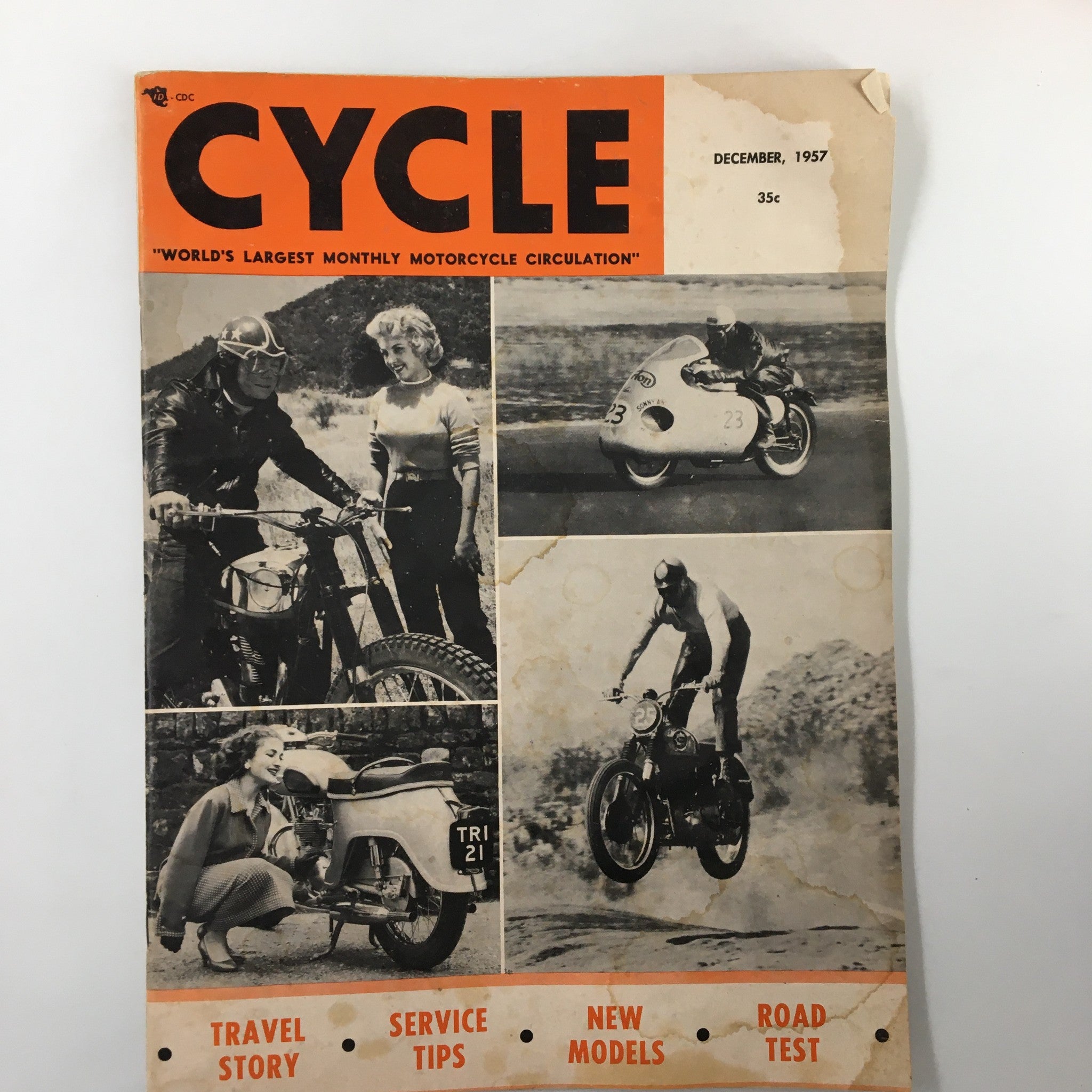 VTG Cycle Magazine December 1957 Around The World in Ten Years No Label