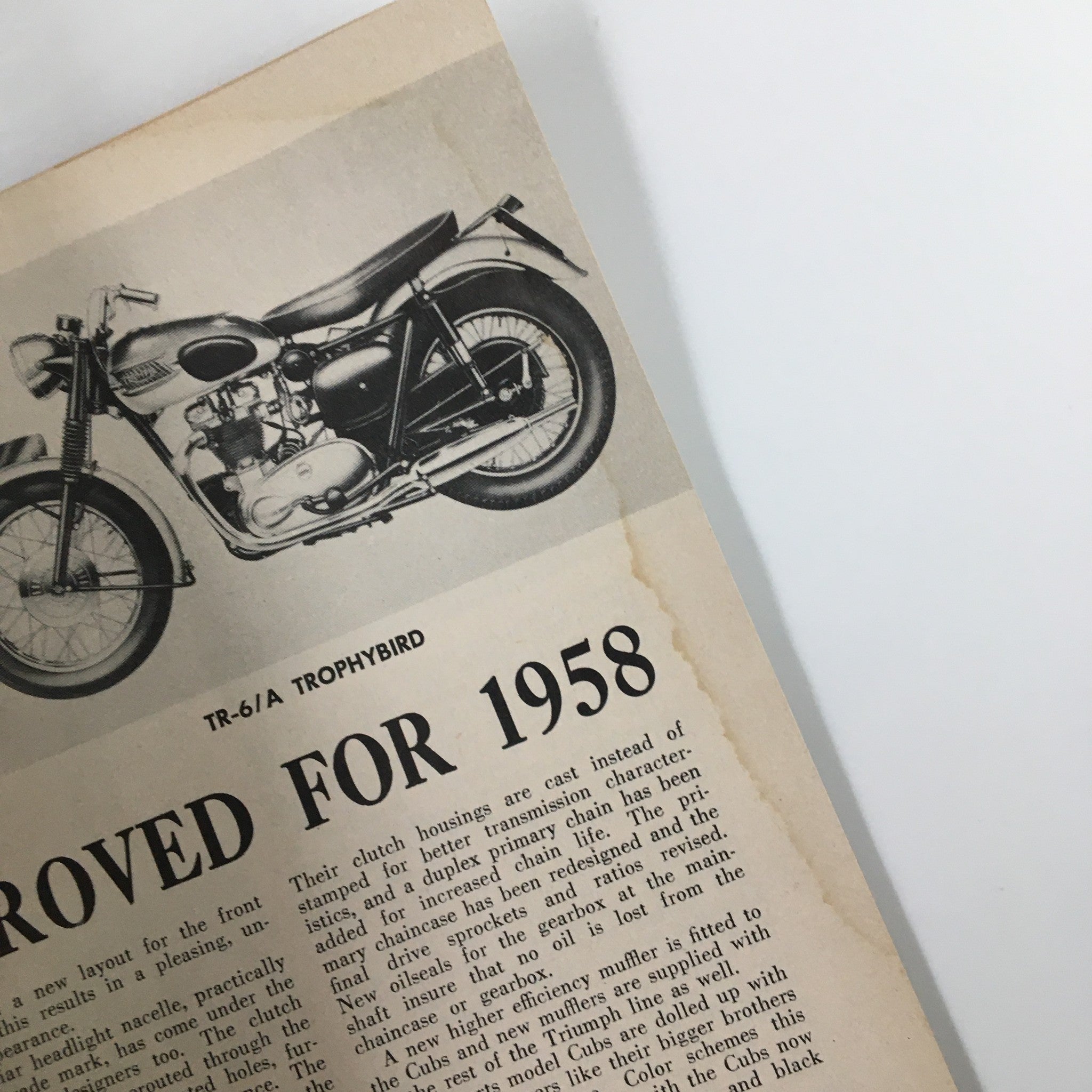 VTG Cycle Magazine January 1958 Matches 650cc Super Hurricane Road Test No Label