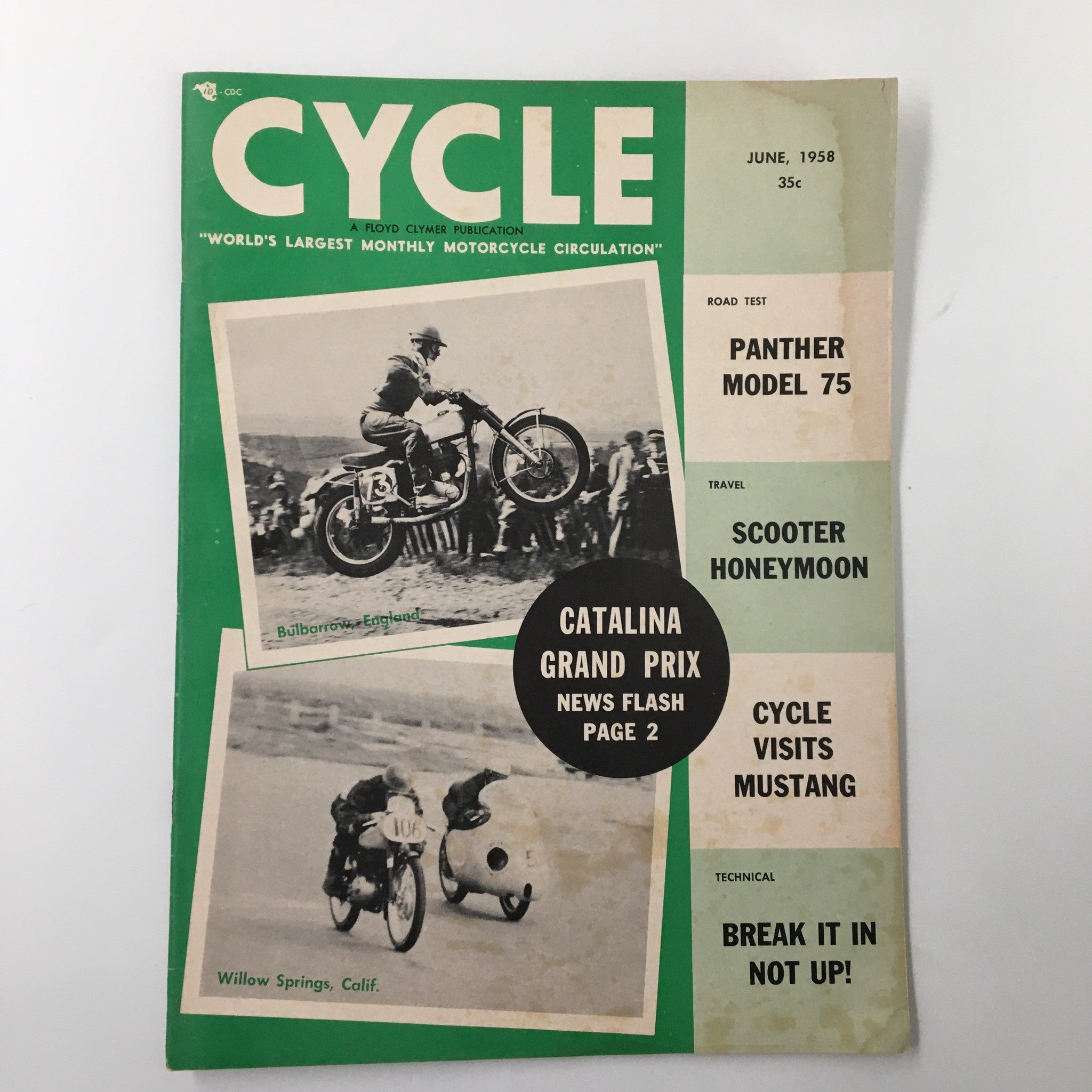 VTG Cycle Magazine June 1958 The Catalina Grand Prix News Flash No Label