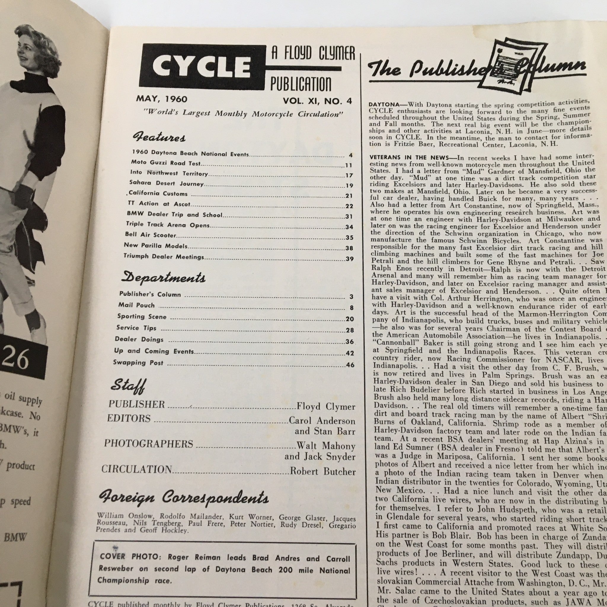 VTG Cycle Magazine May 1960 The 1960 Daytona Beach National Events No Label