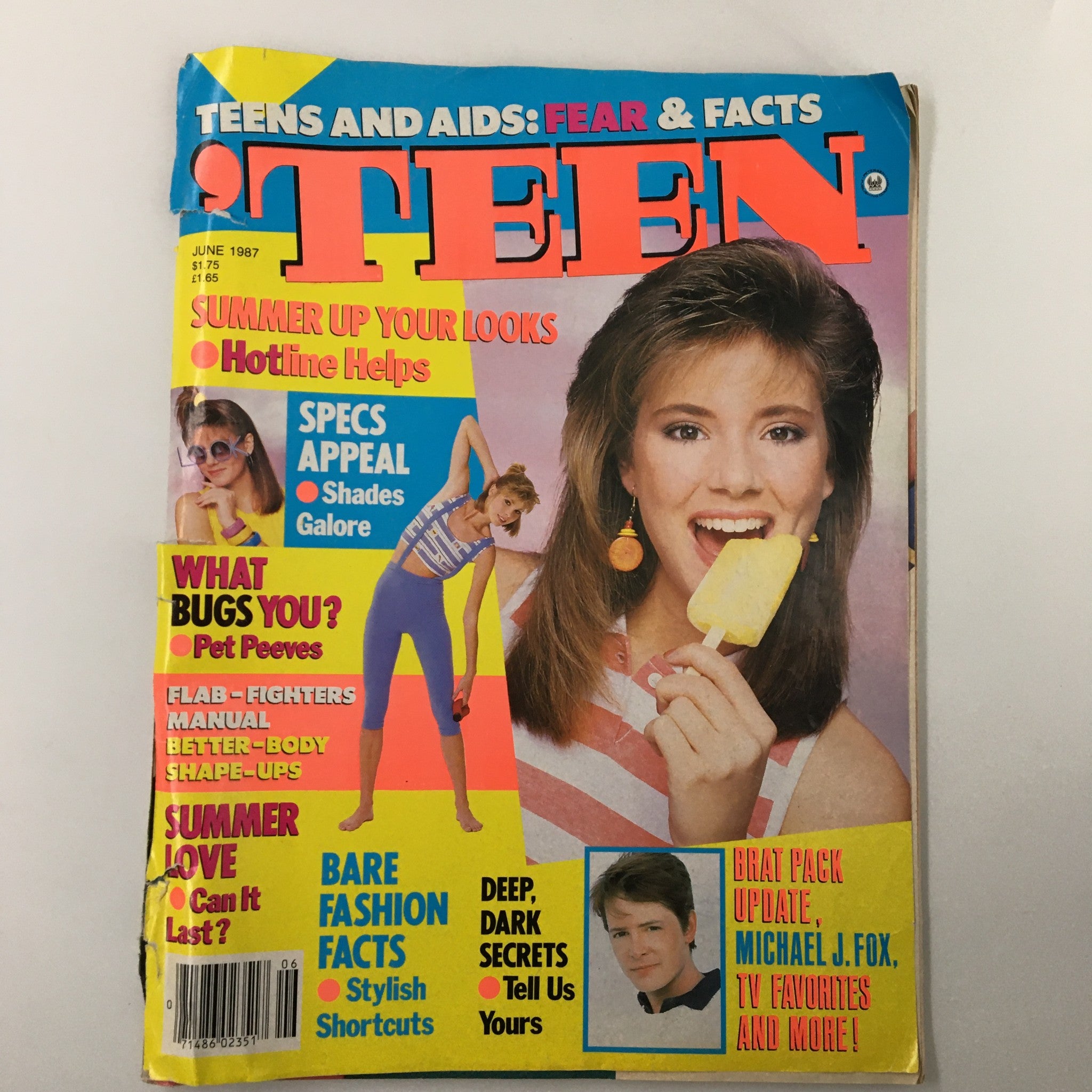 VTG Teen Magazine June 1987 Brat Pack and Michael J. Fox TV Favorites No Label