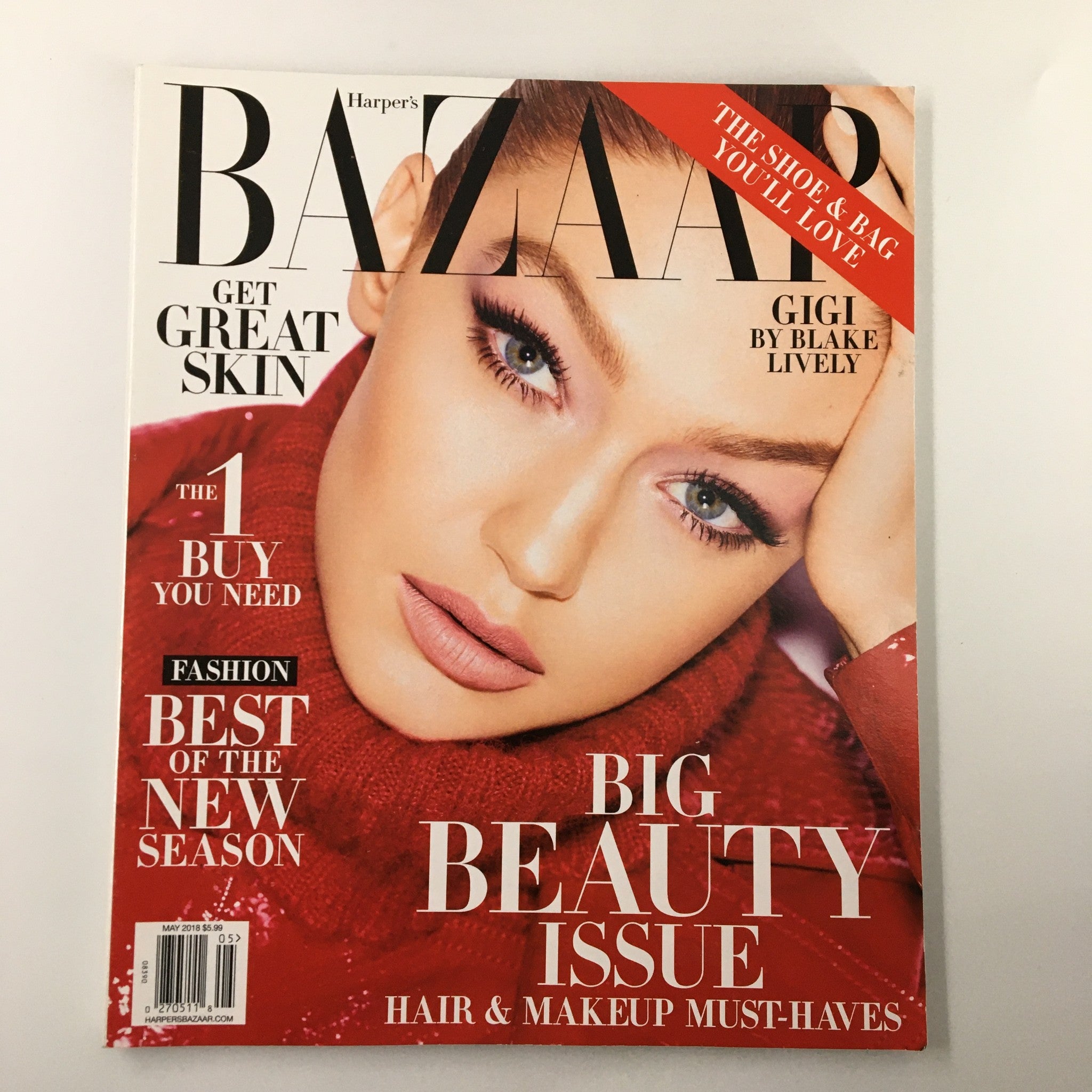 Harper's Bazaar Magazine May 2018 Gigi Hadid by Blake Lively No Label