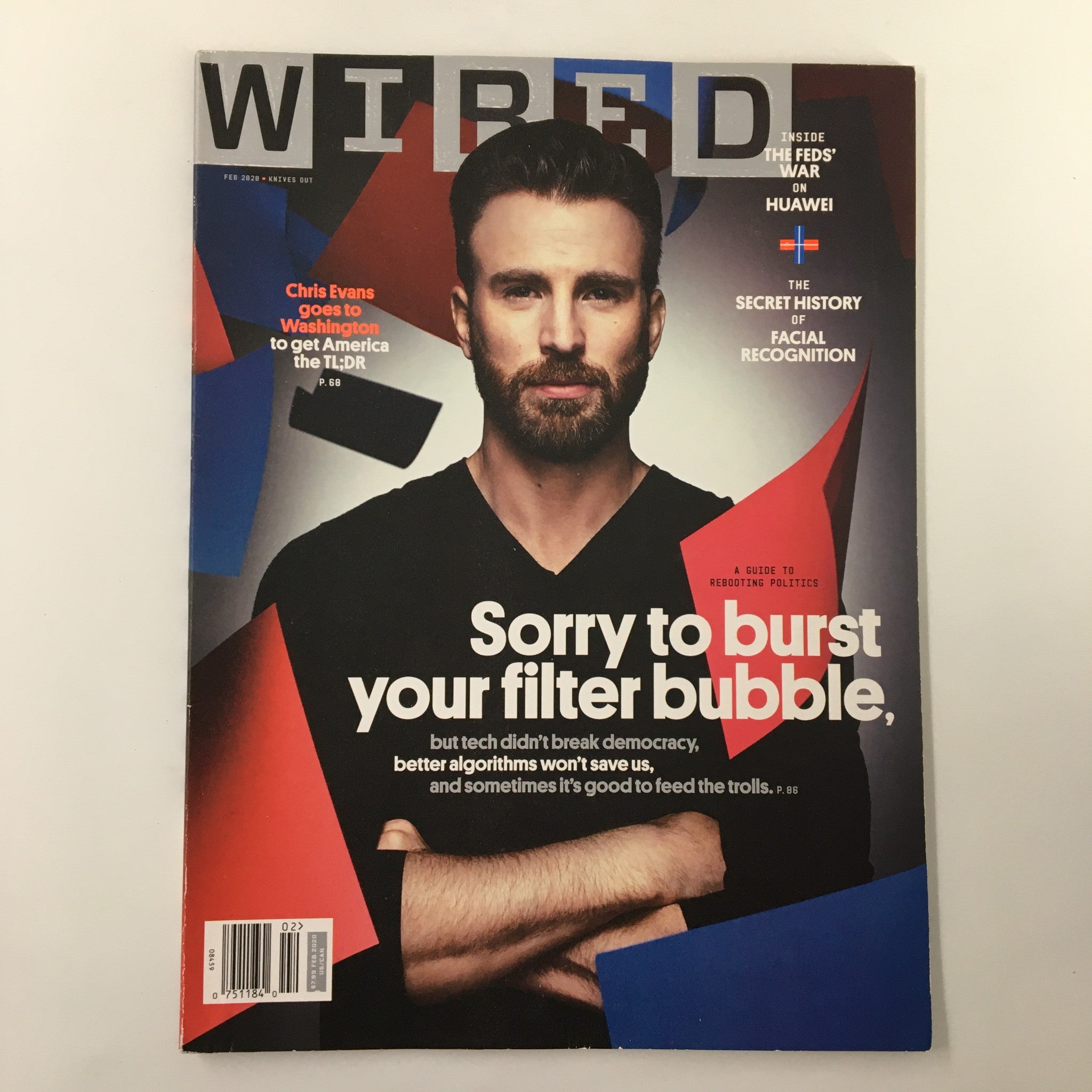 Wired Magazine February 2020 Chris Evans Goes To Washington No Label