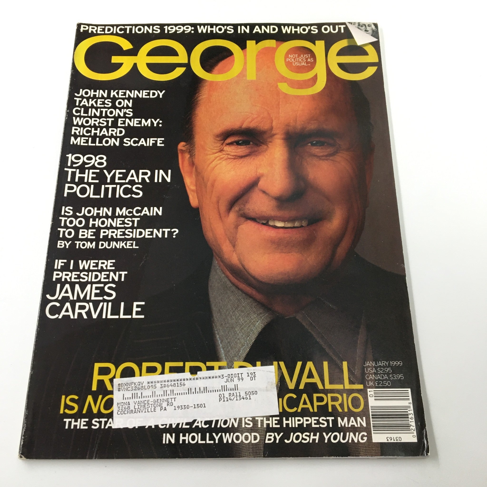 George Magazine January 1999 Actor Robert Duvall is not Leonardo DiCaprio