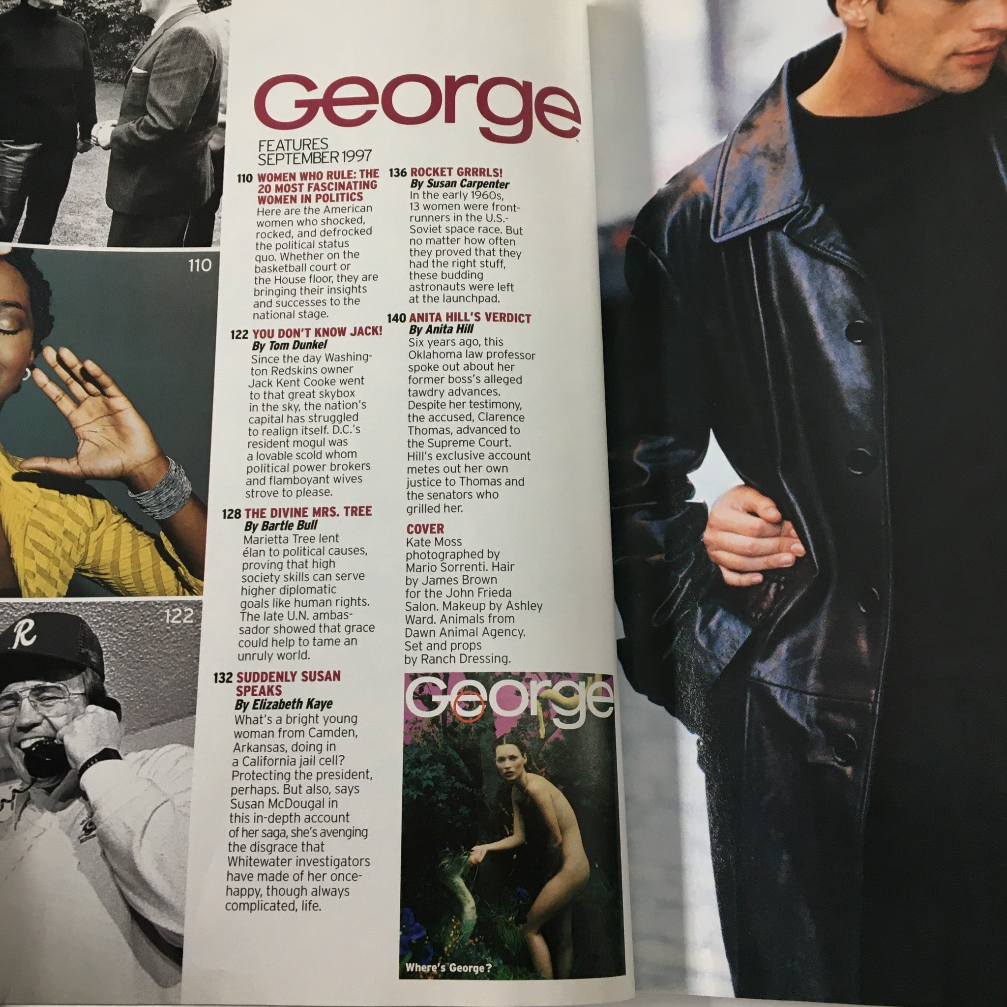 George Magazine September 1997 Kate Moss as Eve & Susan McDougal Speaks Out