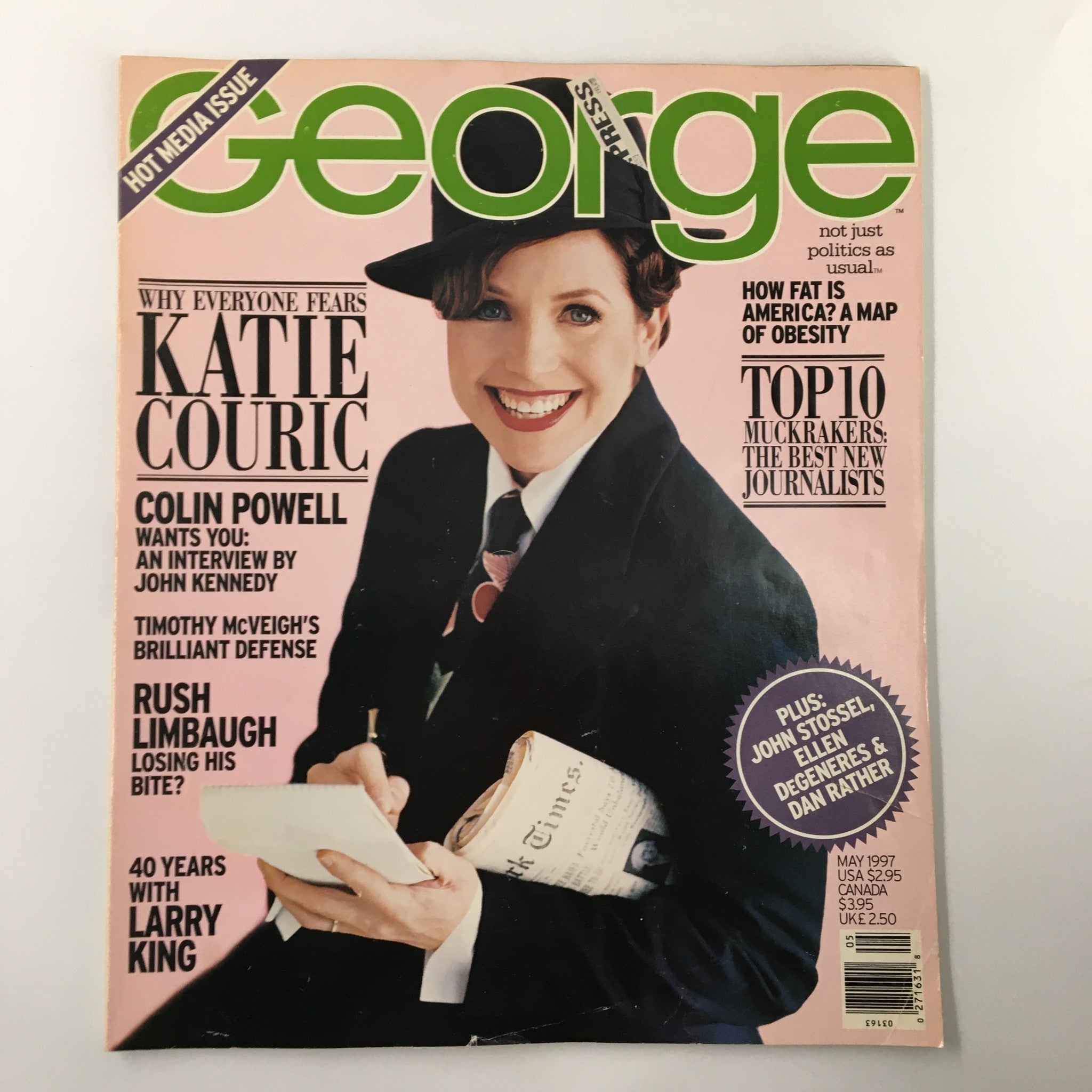 George Magazine May 1997 Katie Couric, Colin Powell & 40 Years with Larry King