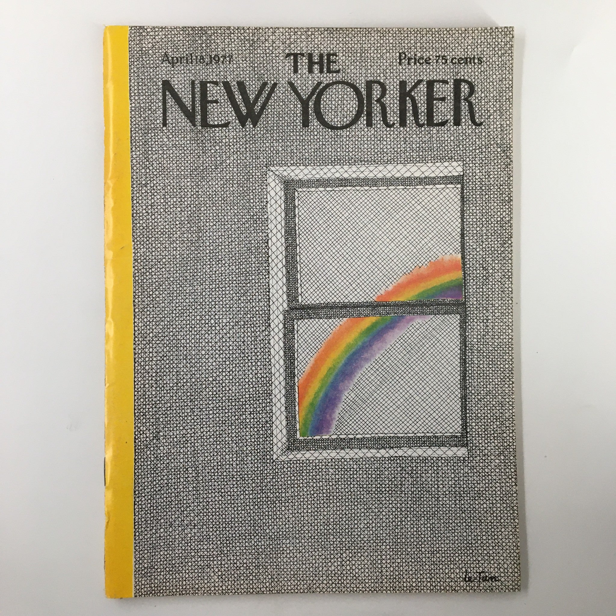 The New Yorker Magazine April 18 1977 Raindow Window by Pierre Le-Tan No Label