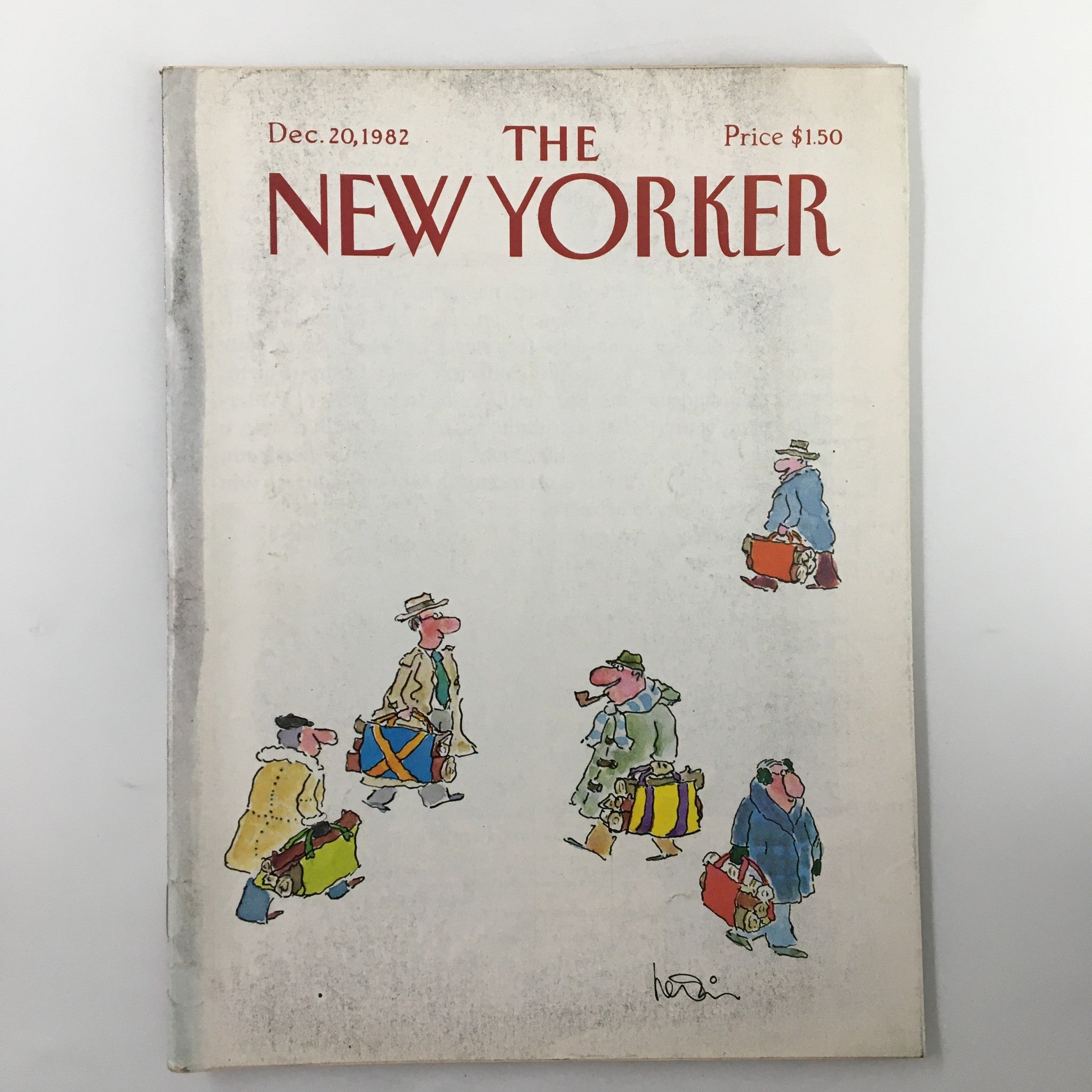 The New Yorker Magazine December 20 1982 Man with Logs by Arnie Levin No Label