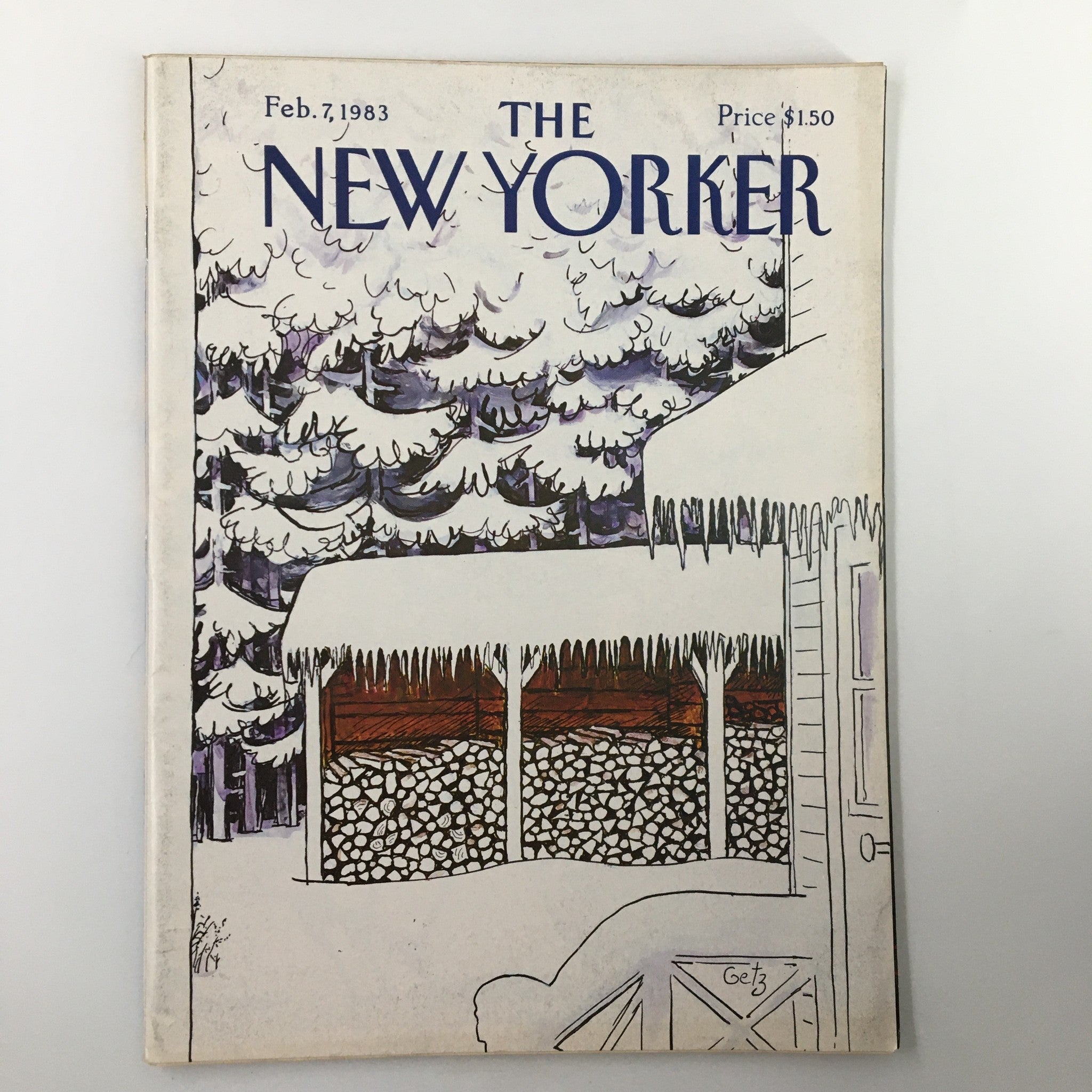 The New Yorker Magazine February 7 1983 Snow Logs by Arthur Getz No Label