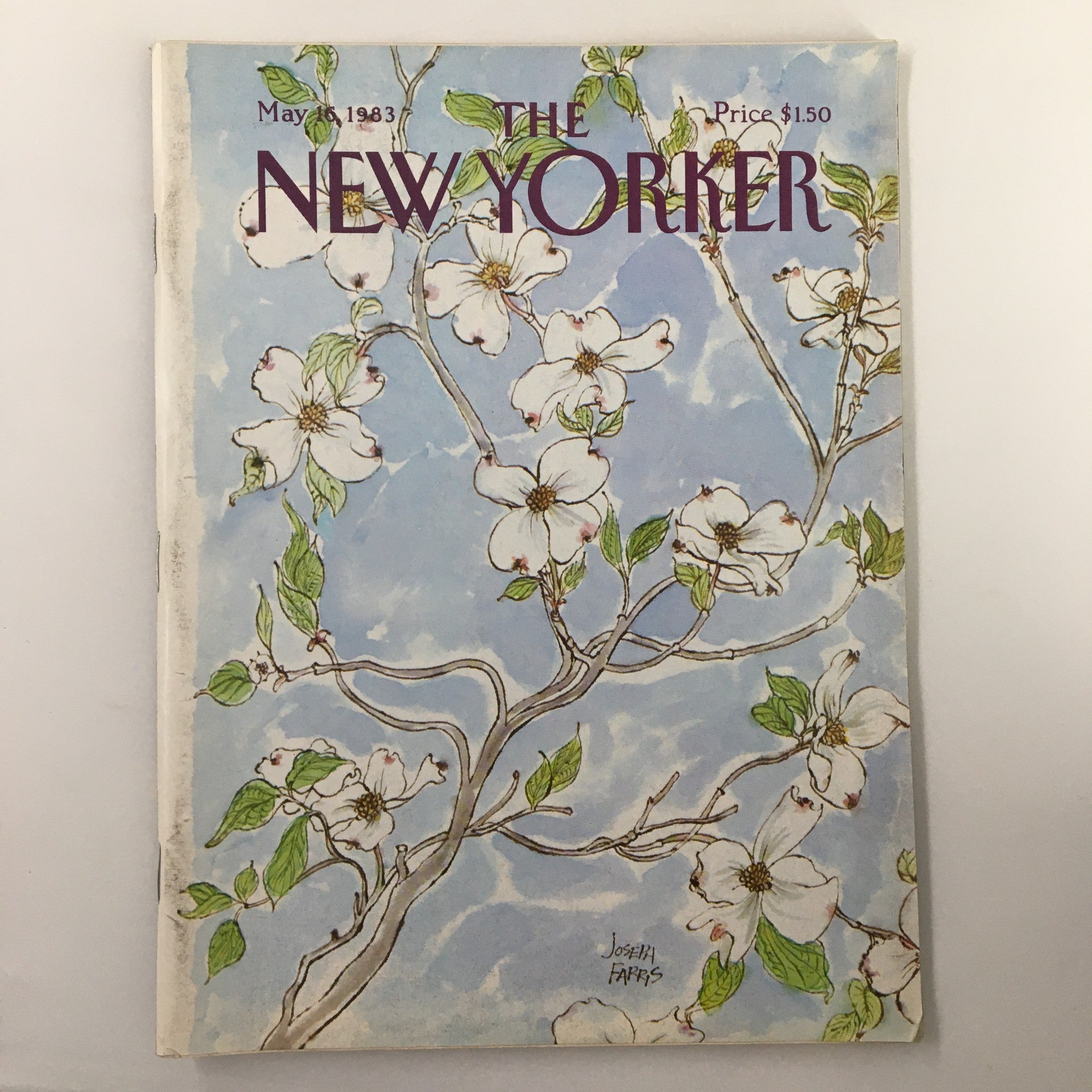 The New Yorker Magazine May 16 1983 Flower Vines by Joseph Farris No Label