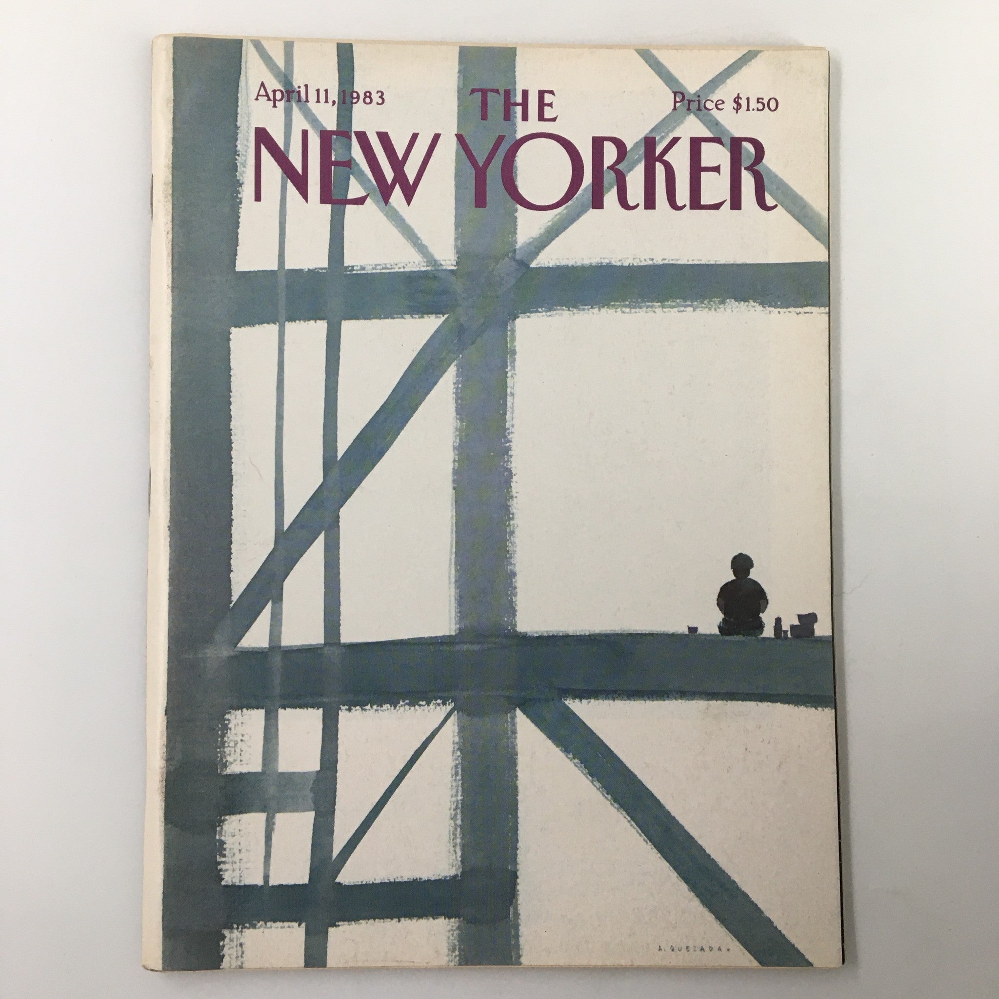 The New Yorker Magazine April 11 1983 Taking A Break by Abel Quezada No Label