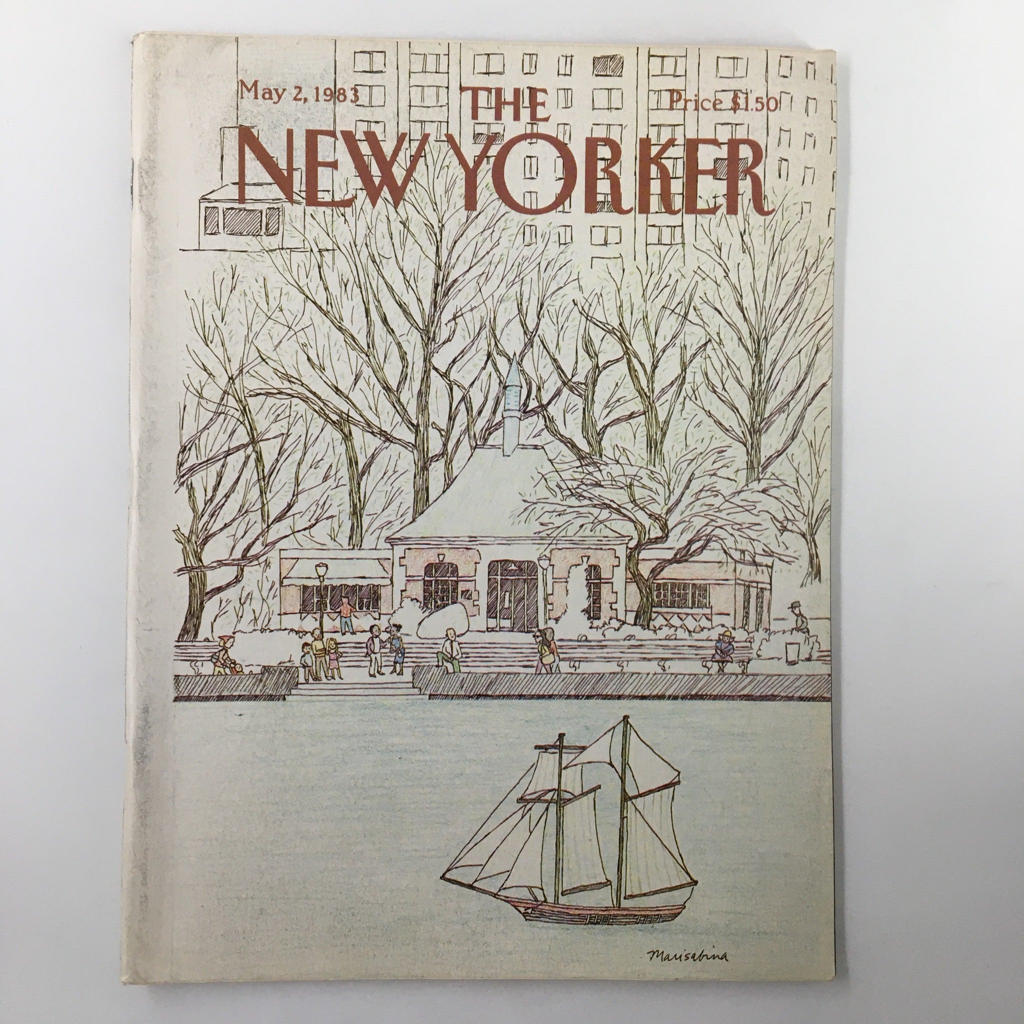 The New Yorker Magazine May 2 1983 Sailing Boat Toy by Marisabina Russo No Label