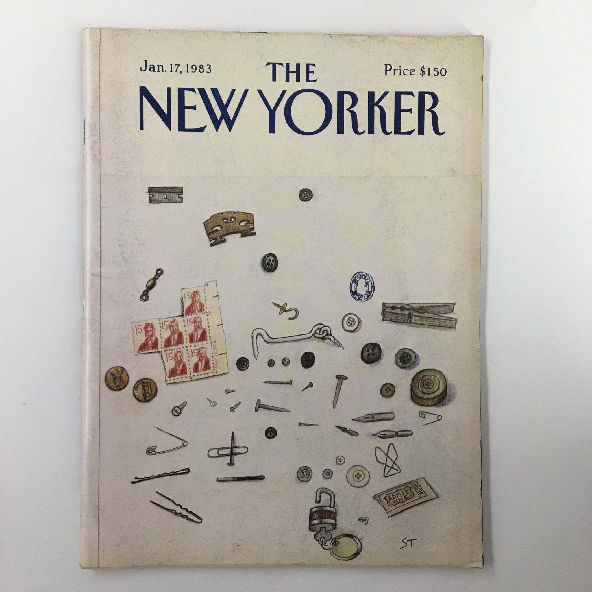 The New Yorker Magazine January 17 1983 Stamps and Bolts Saul Steinberg No Label