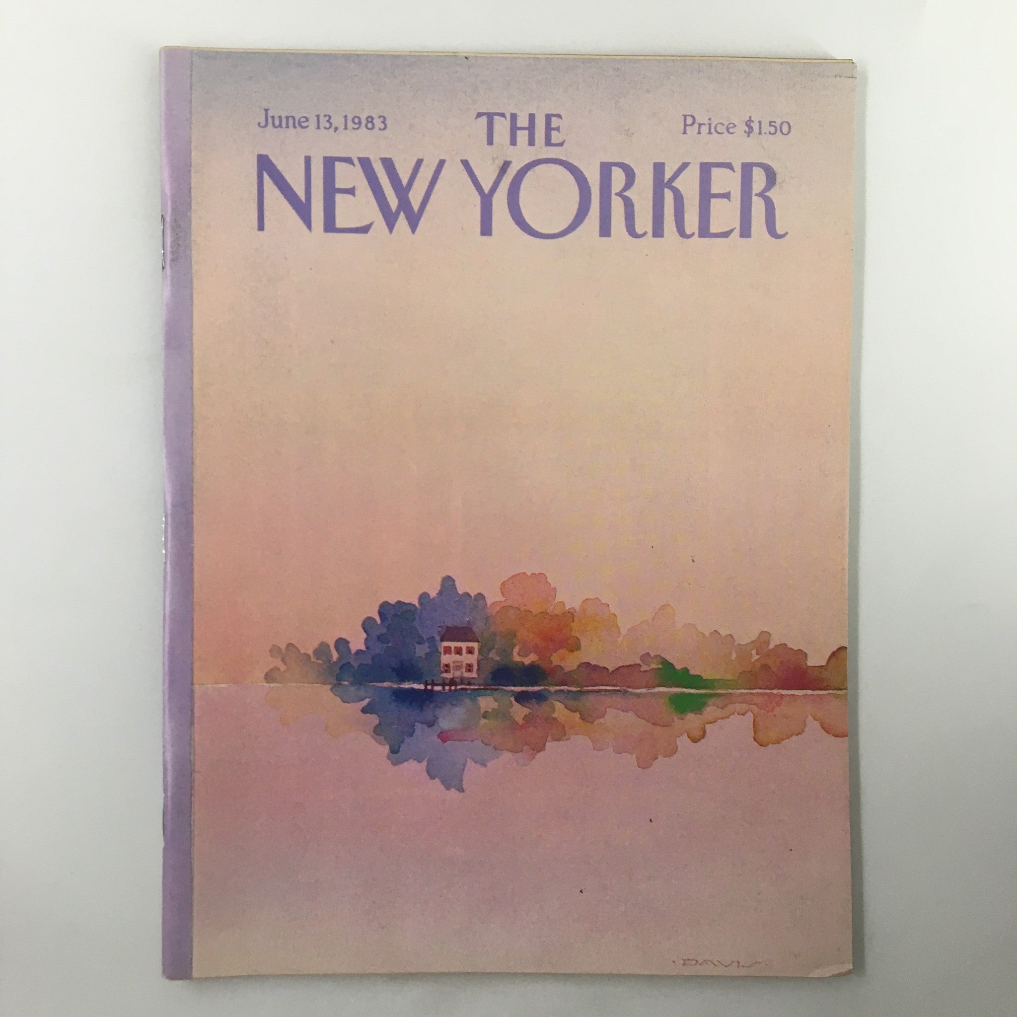 The New Yorker Magazine June 13, 1983 cover featuring a watercolor illustration titled 'Colorful Smoke' by Susan Davis, showcasing a serene landscape and blended pastel colors.