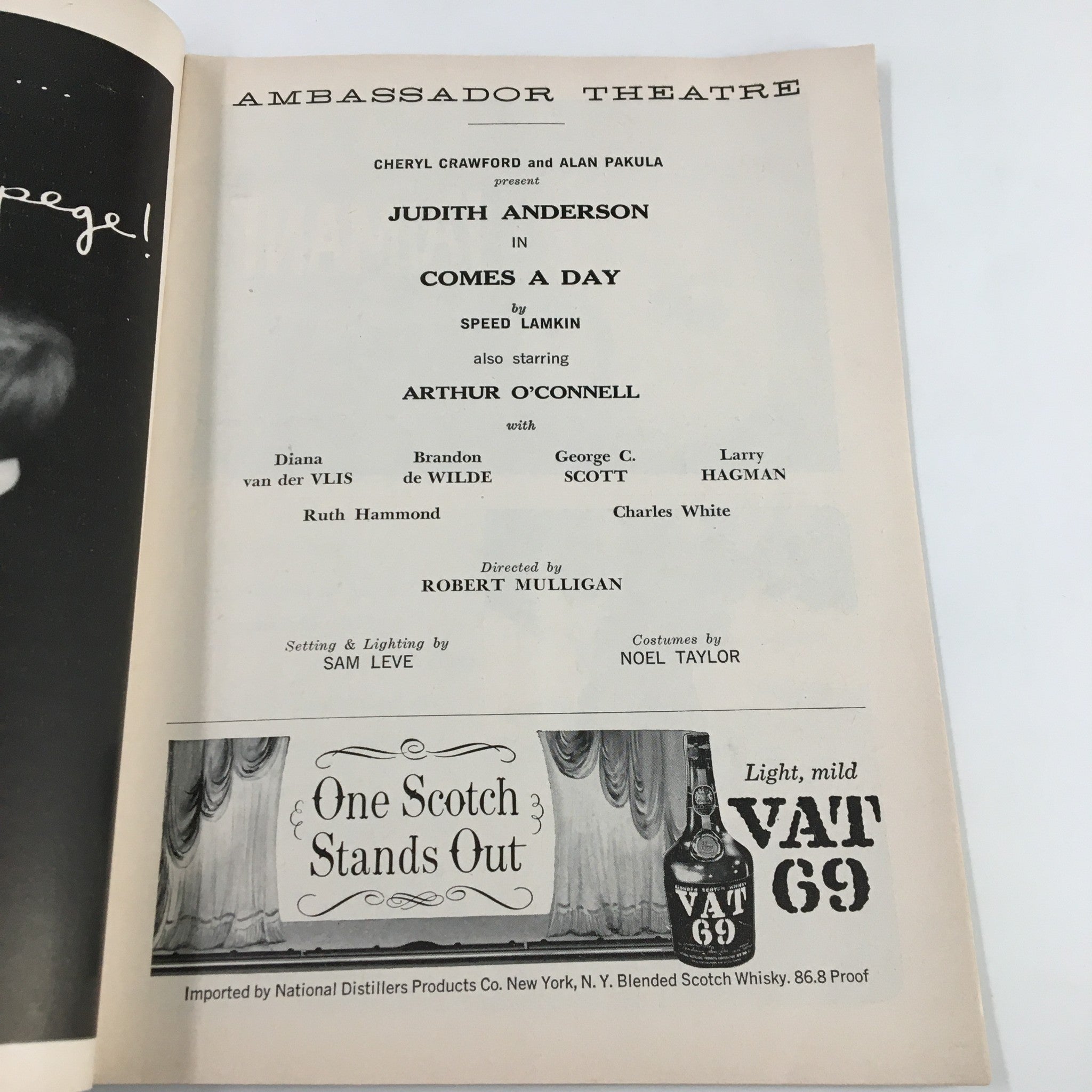 1958 Playbill Ambassador Theatre Judith Anderson in Comes A Day by Speed Lamkin