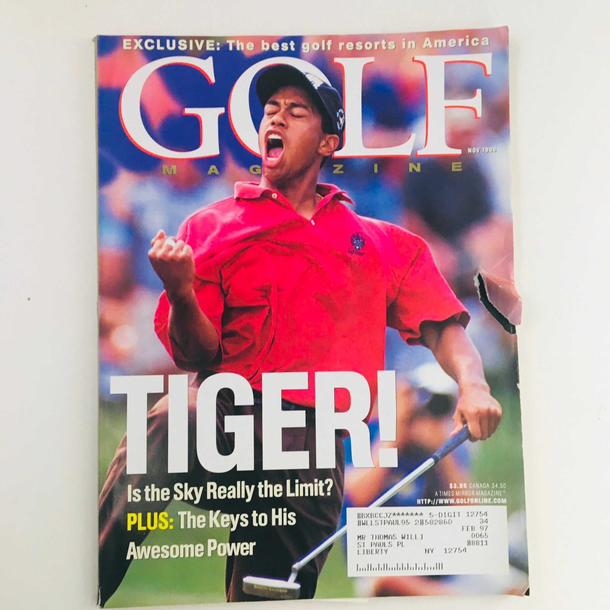 Golf Magazine November 1996 Golfer Tiger Woods The Keys To His Awesome Powers