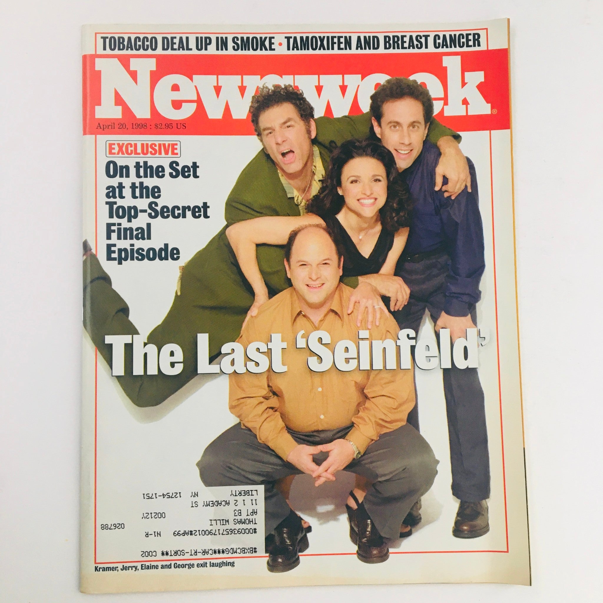 Newsweek Magazine April 20 1998 Kramer, Jerry, Elaine & George Exit Laughing