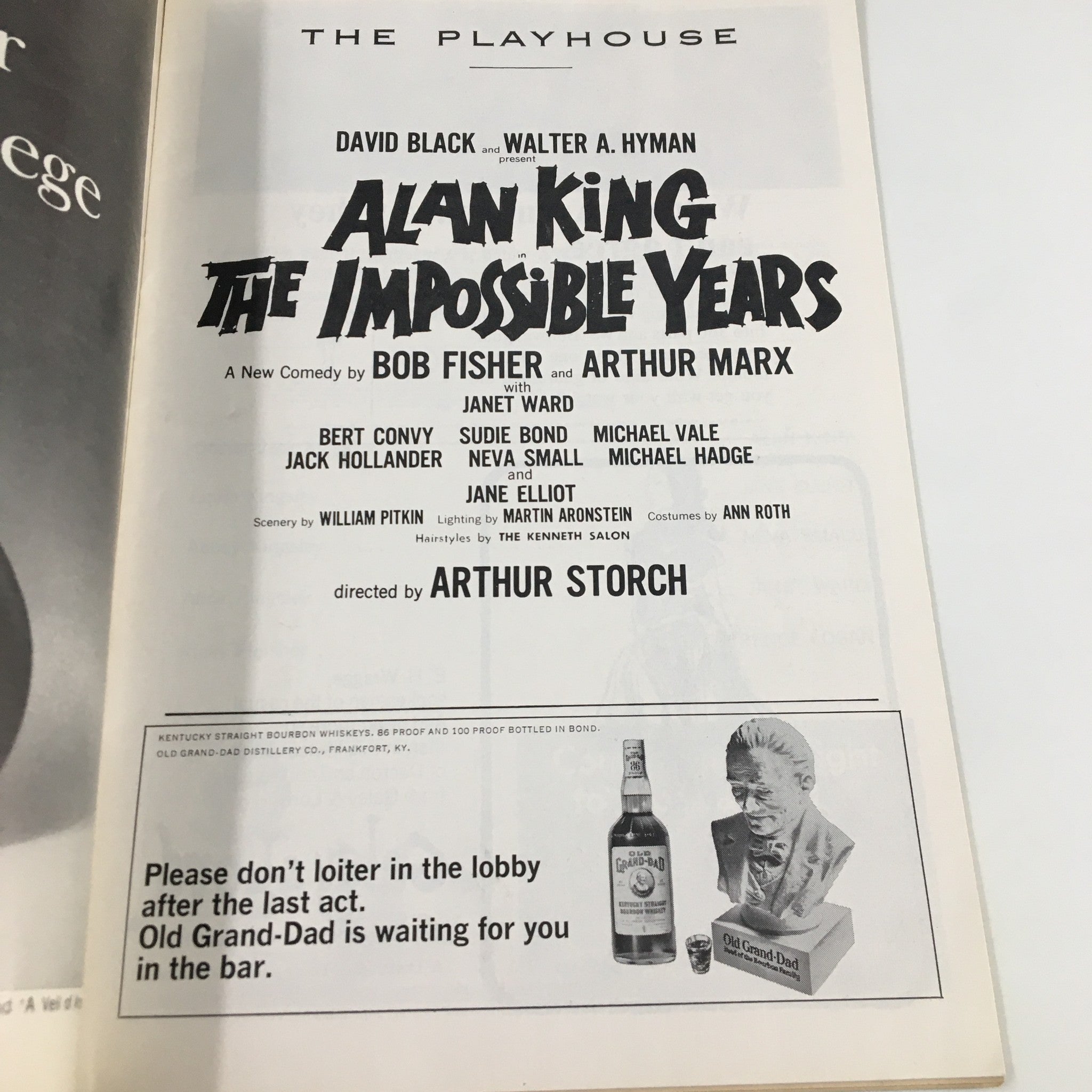 1965 Playbill The Playhouse Alan King The Impossible Years by Arthur Storch