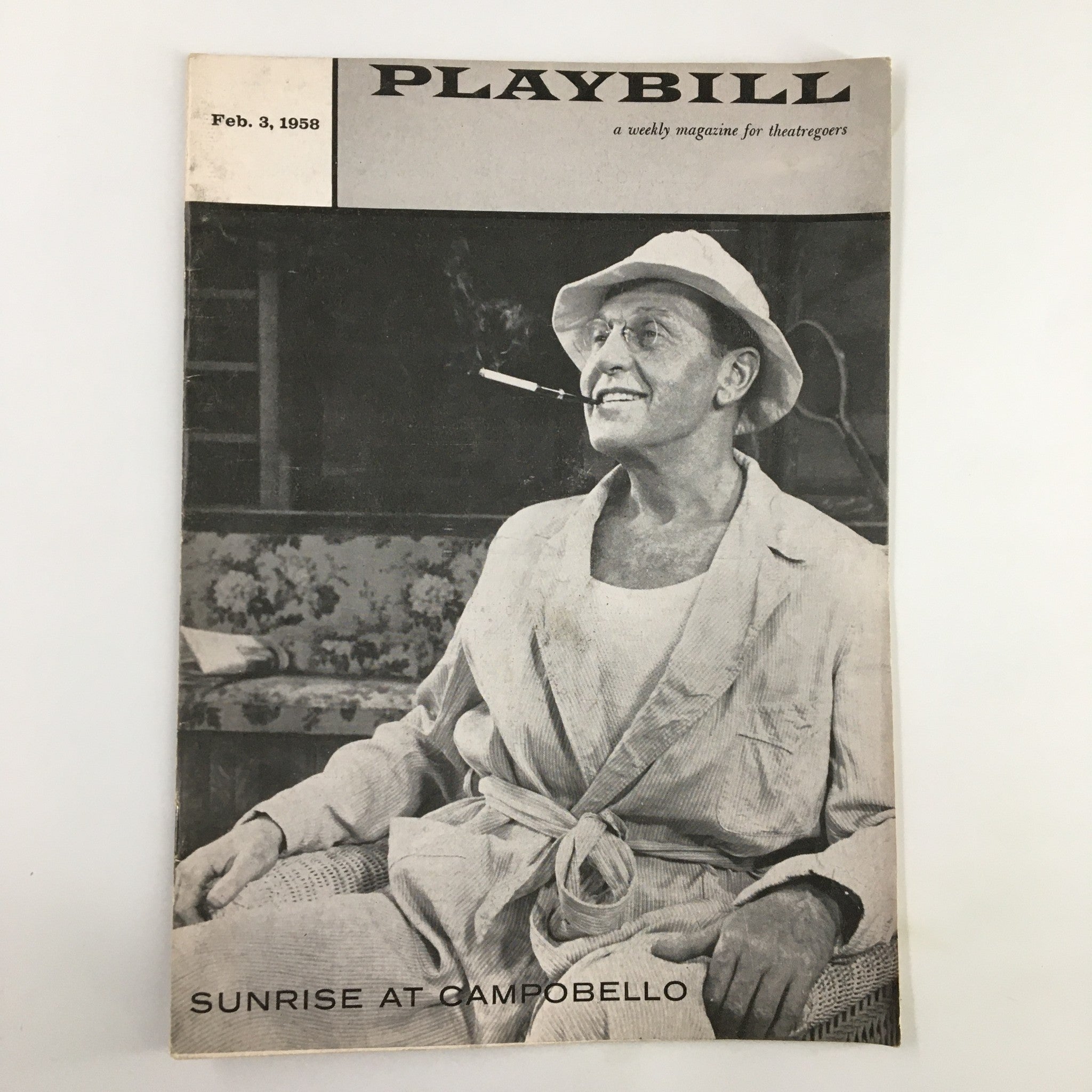 1958 Playbill Corth Theatre Ralph Bellamy Sunrise at Campobello by Dore Schary