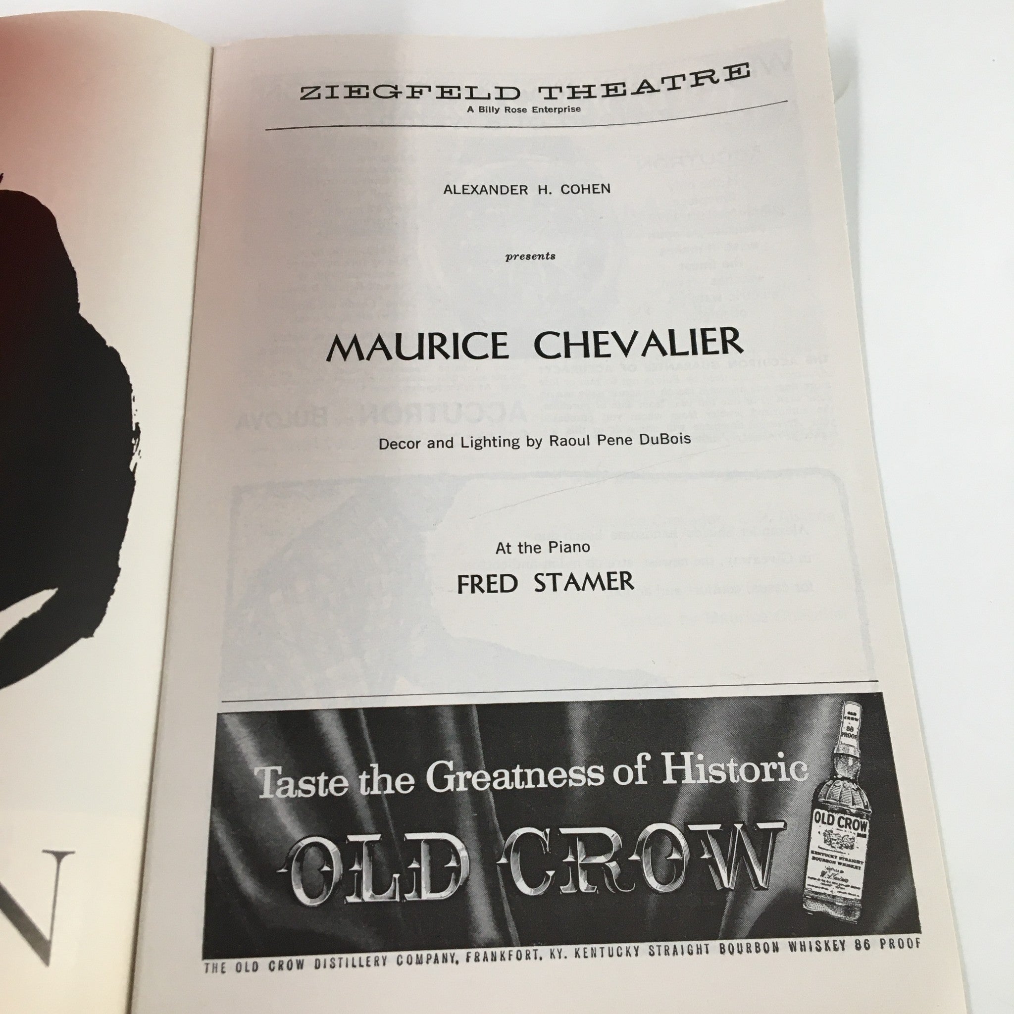 1963 Playbill Ziegfeld Theatre Maurice Chevalier at the Piano Fred Stamer