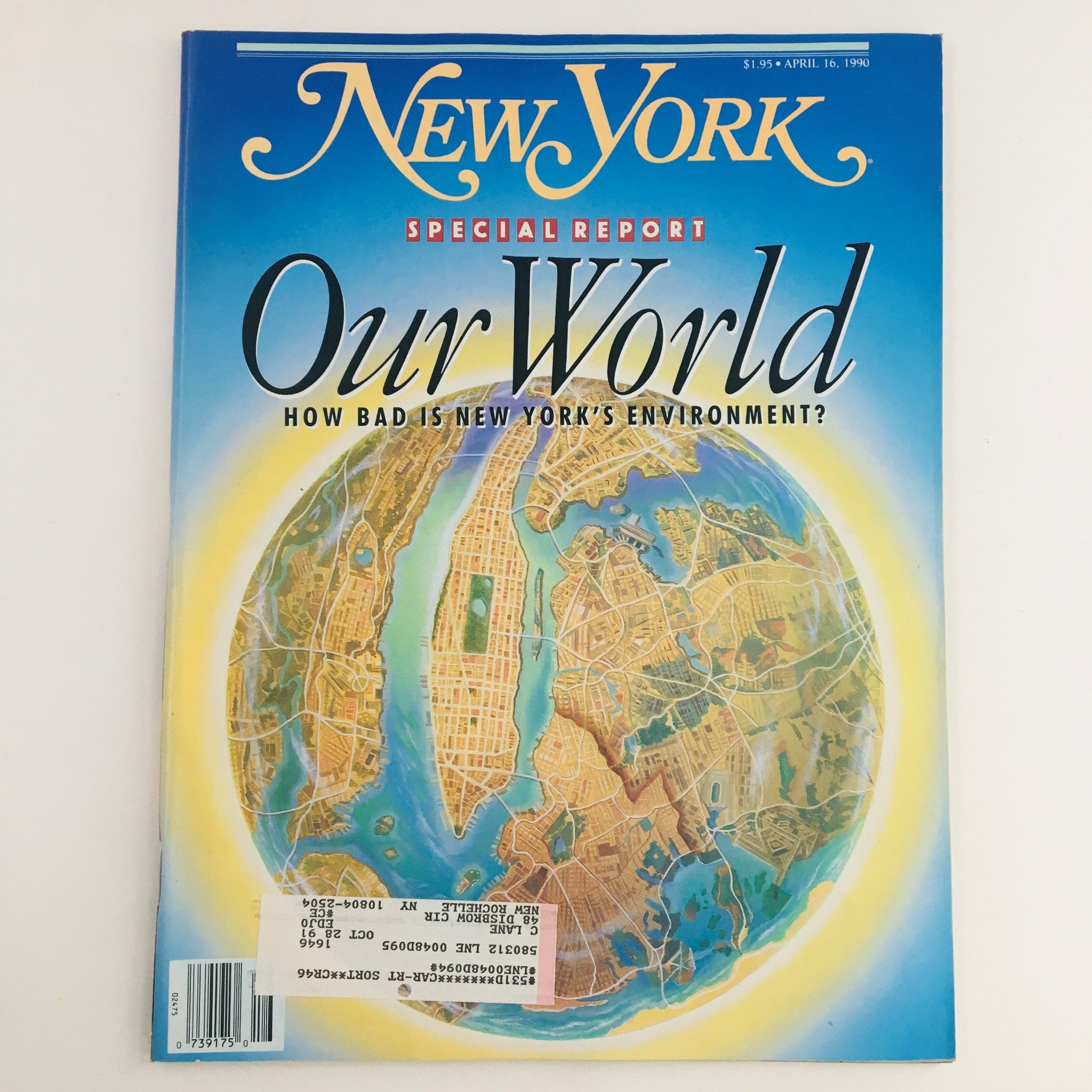 New York Magazine April 16 1990 Our World How Bad Is New York's Environment, VG