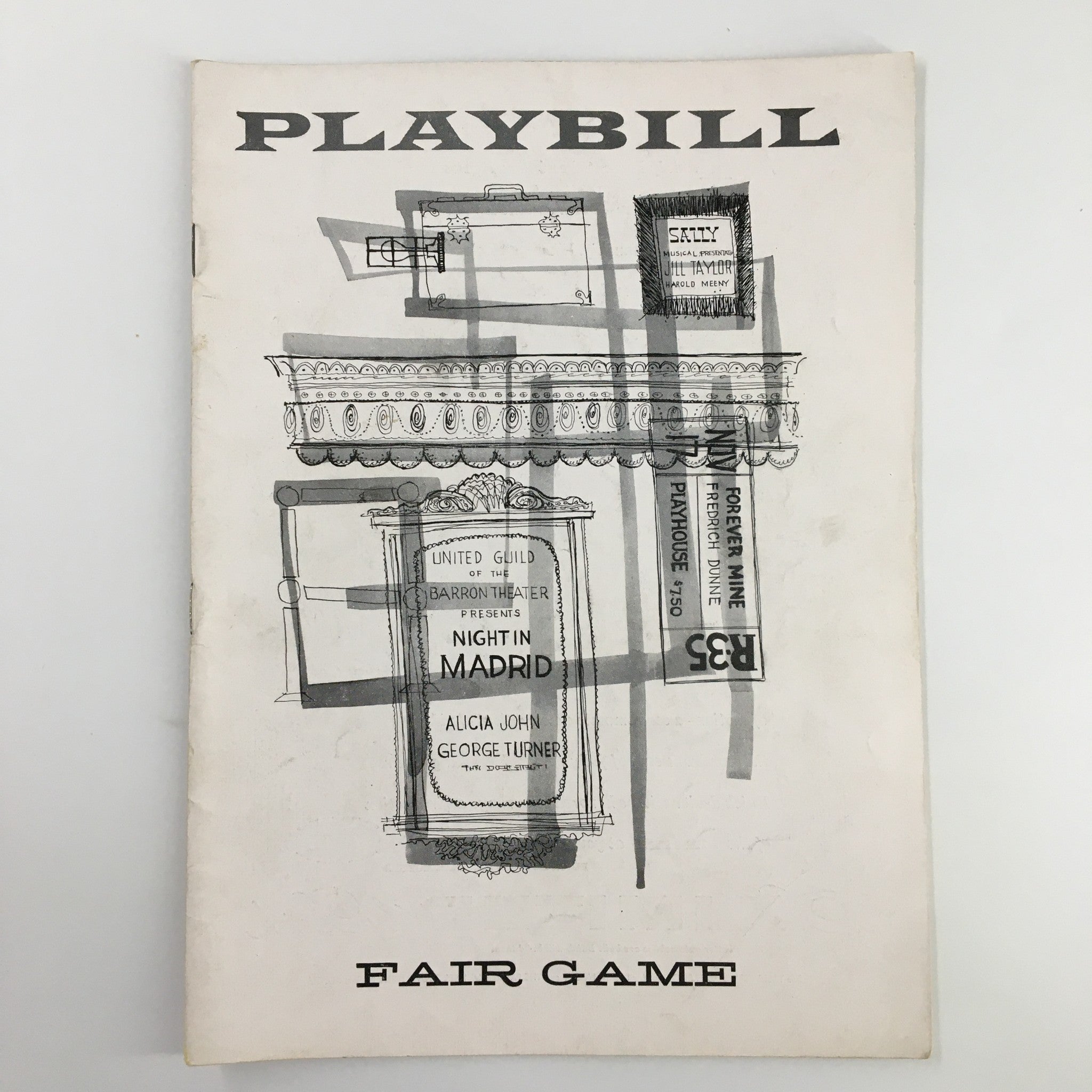 1957 Playbill Longacre Theatre Sam Levene in Fair Game by Sam Locke