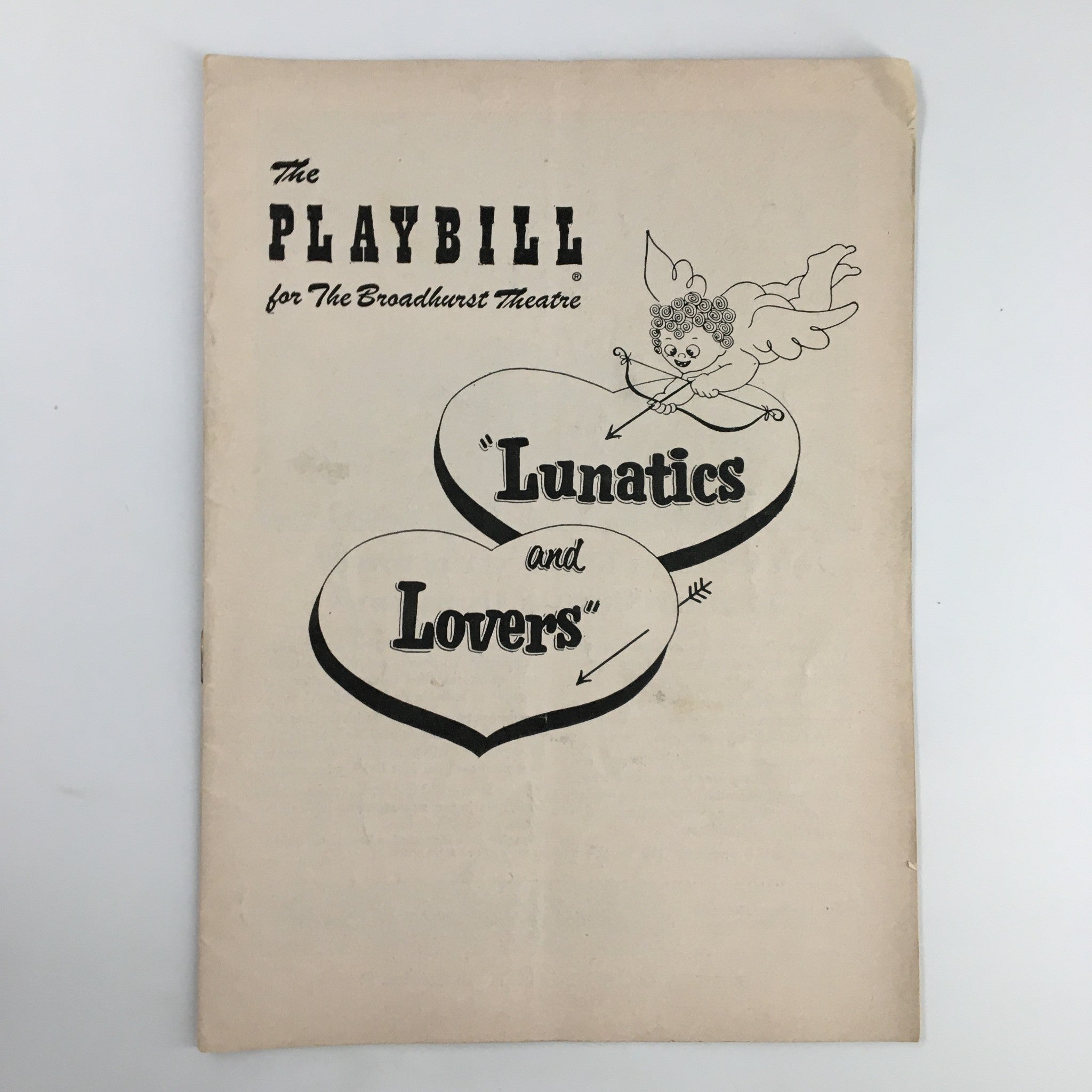 1955 Playbill The Broadhurst Theatre Lunatics and Lovers by Mr. Kingsley