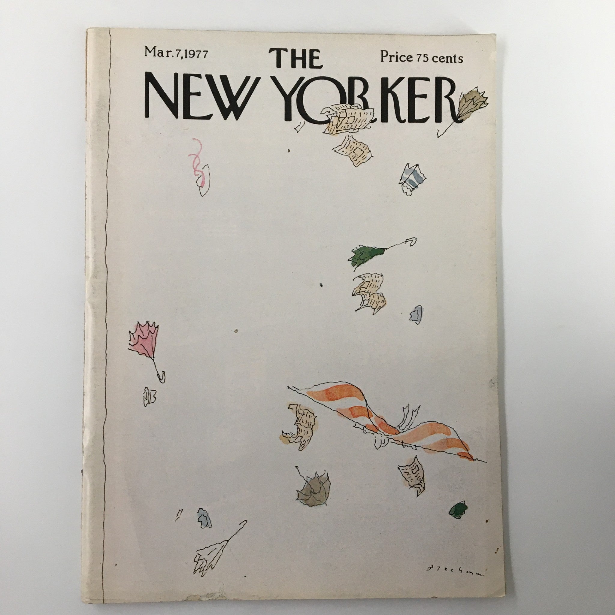 The New Yorker Magazine March 7 1977 Windy Weather by R. O. Blechman