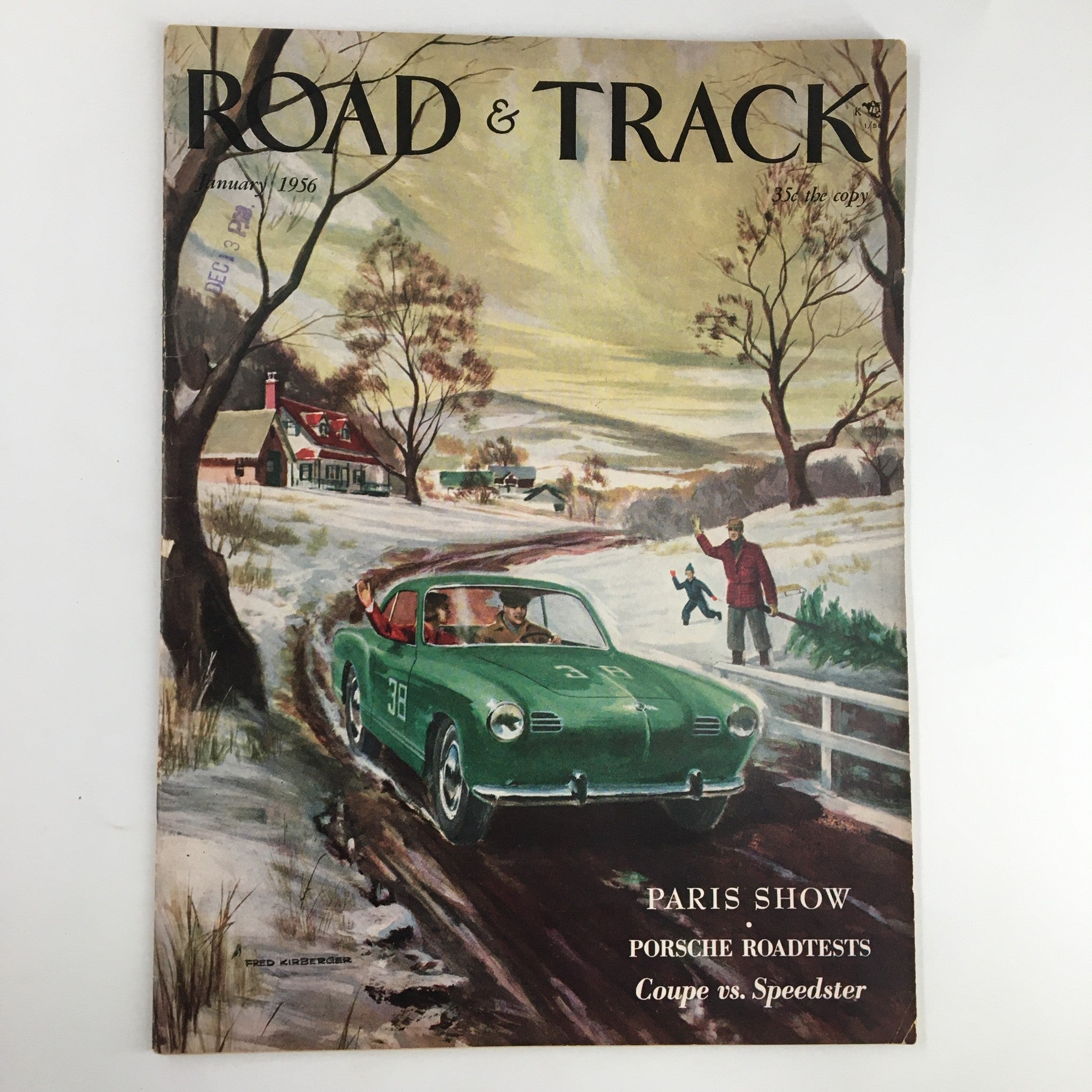 VTG Road & Track Magazine January 1956 Porsche Roadtests Coupe vs Speedster