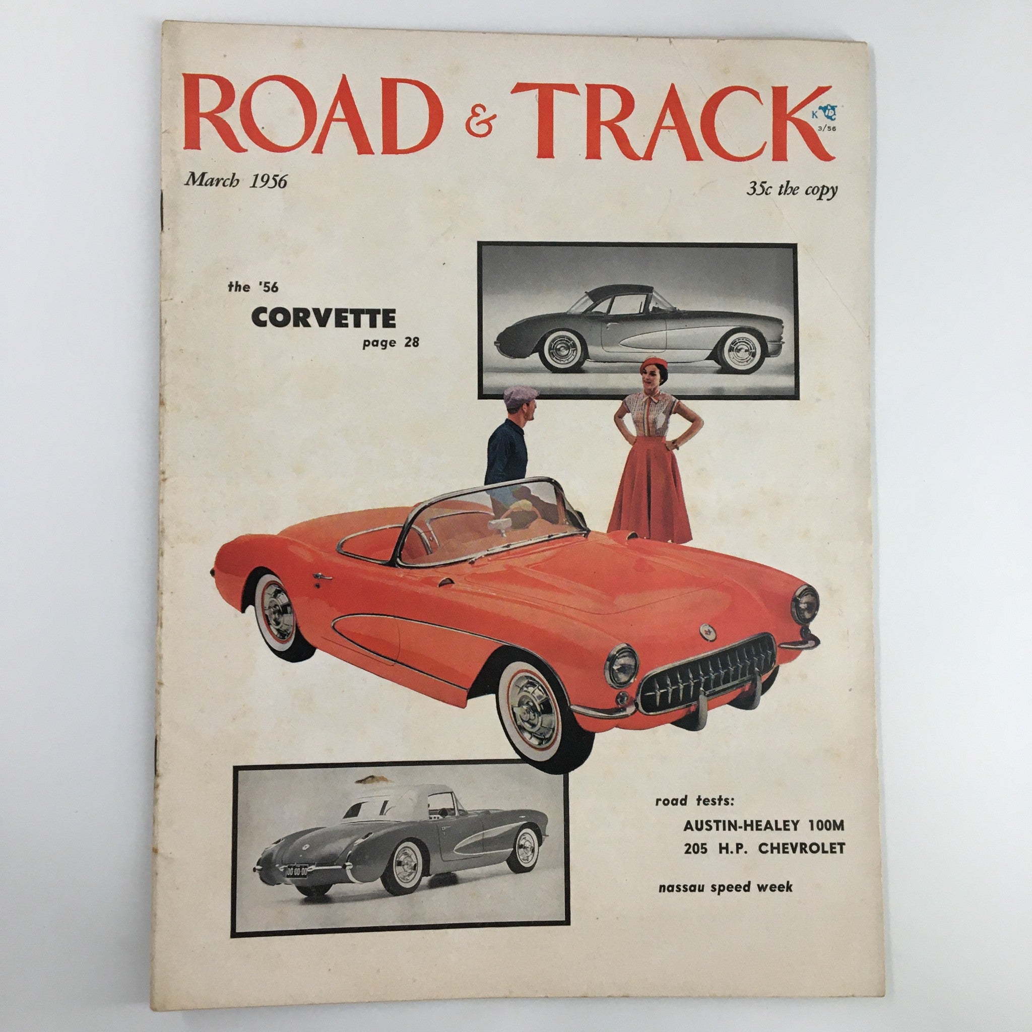 VTG Road & Track Magazine March 1956 Austin-Healey 100M Road Tests No Label