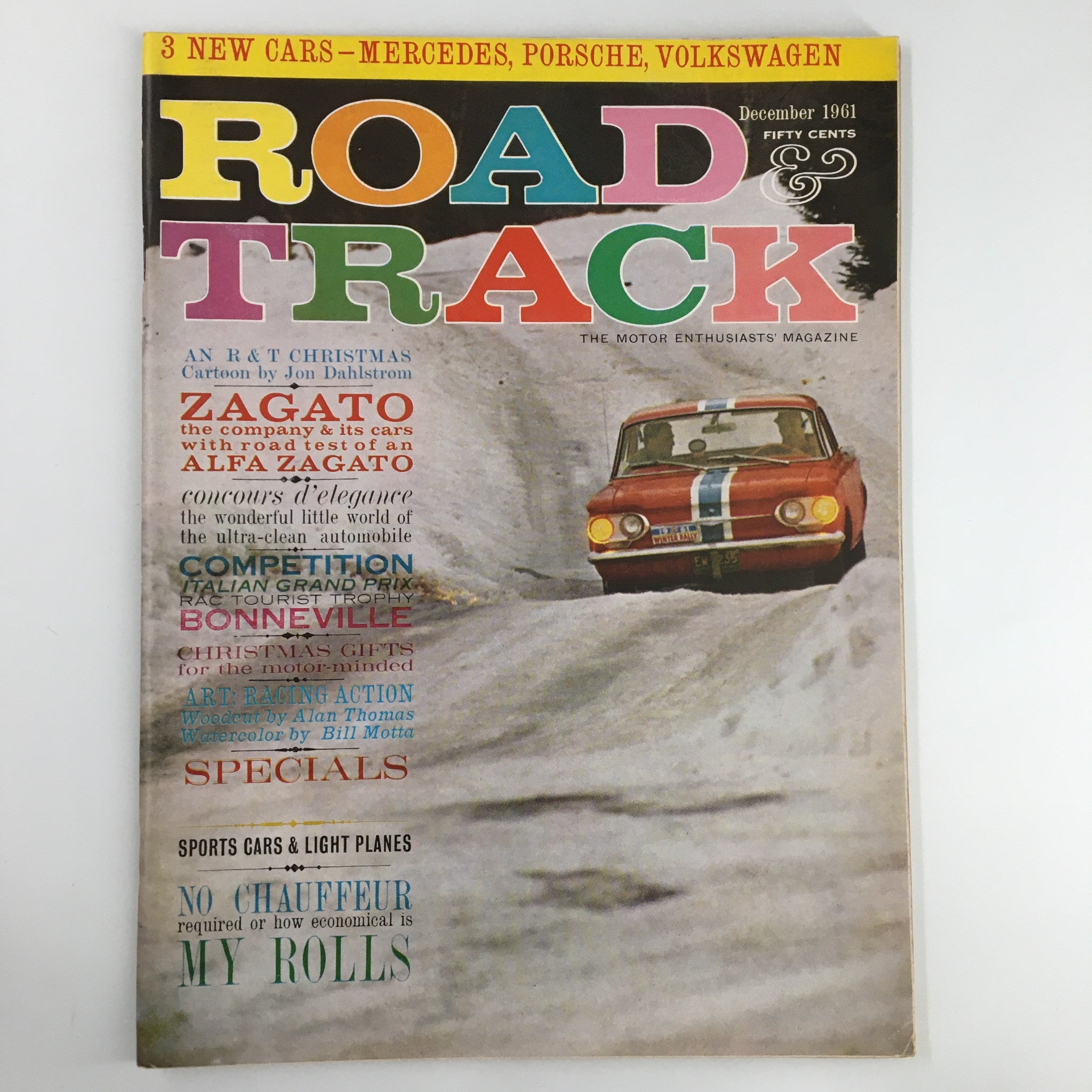 VTG Road & Track Magazine December 1961 Mercedes, Porsche & Volkswagen No Label