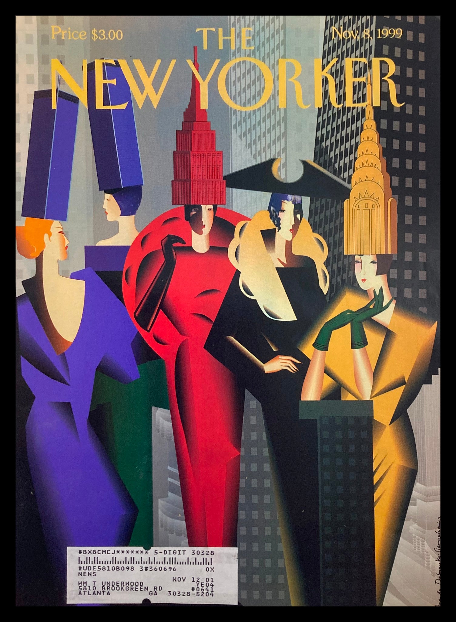 COVER ONLY The New Yorker November 8 1999 High Fashion by Danuta Dabrowska