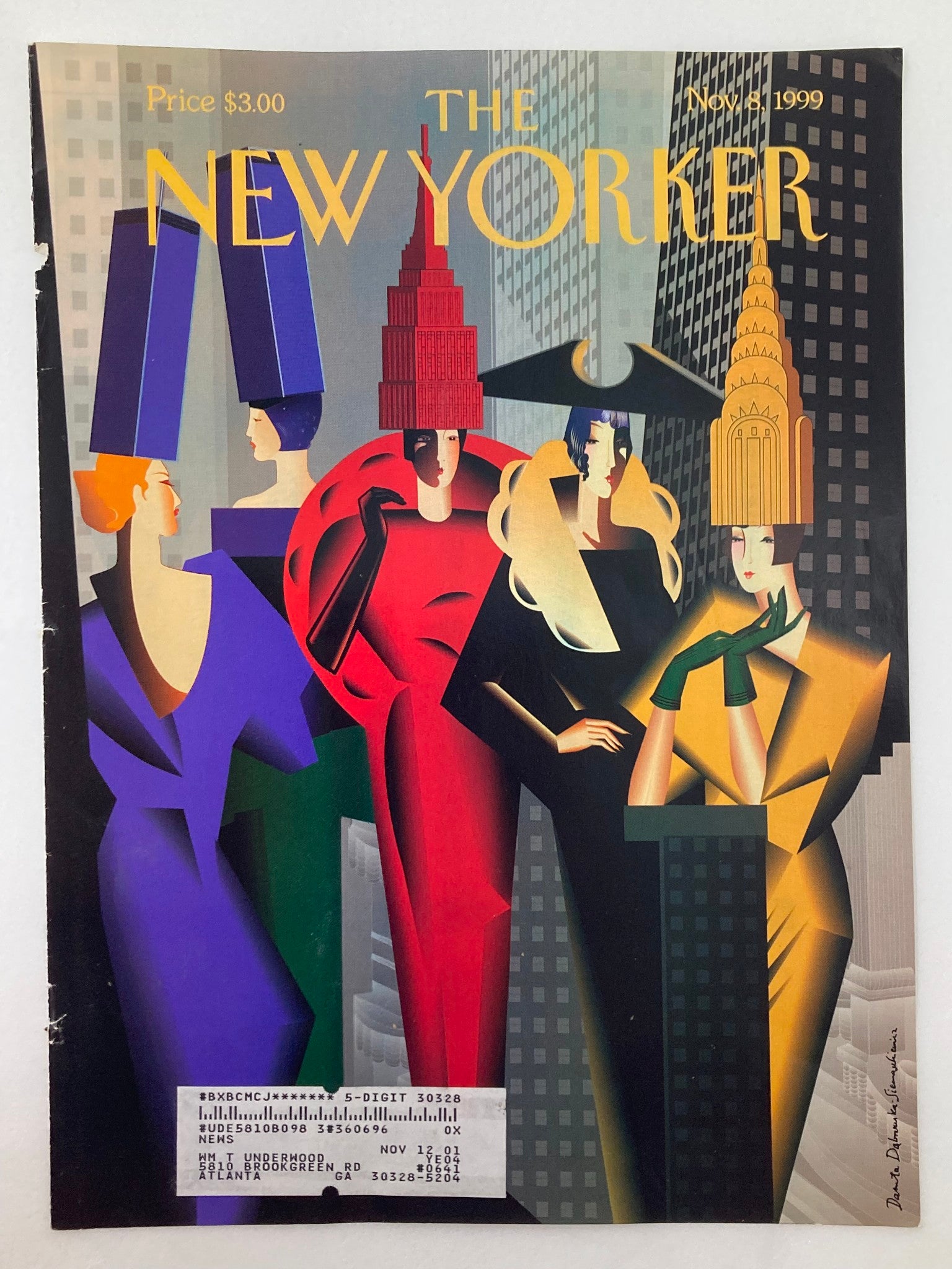 COVER ONLY The New Yorker November 8 1999 High Fashion by Danuta Dabrowska