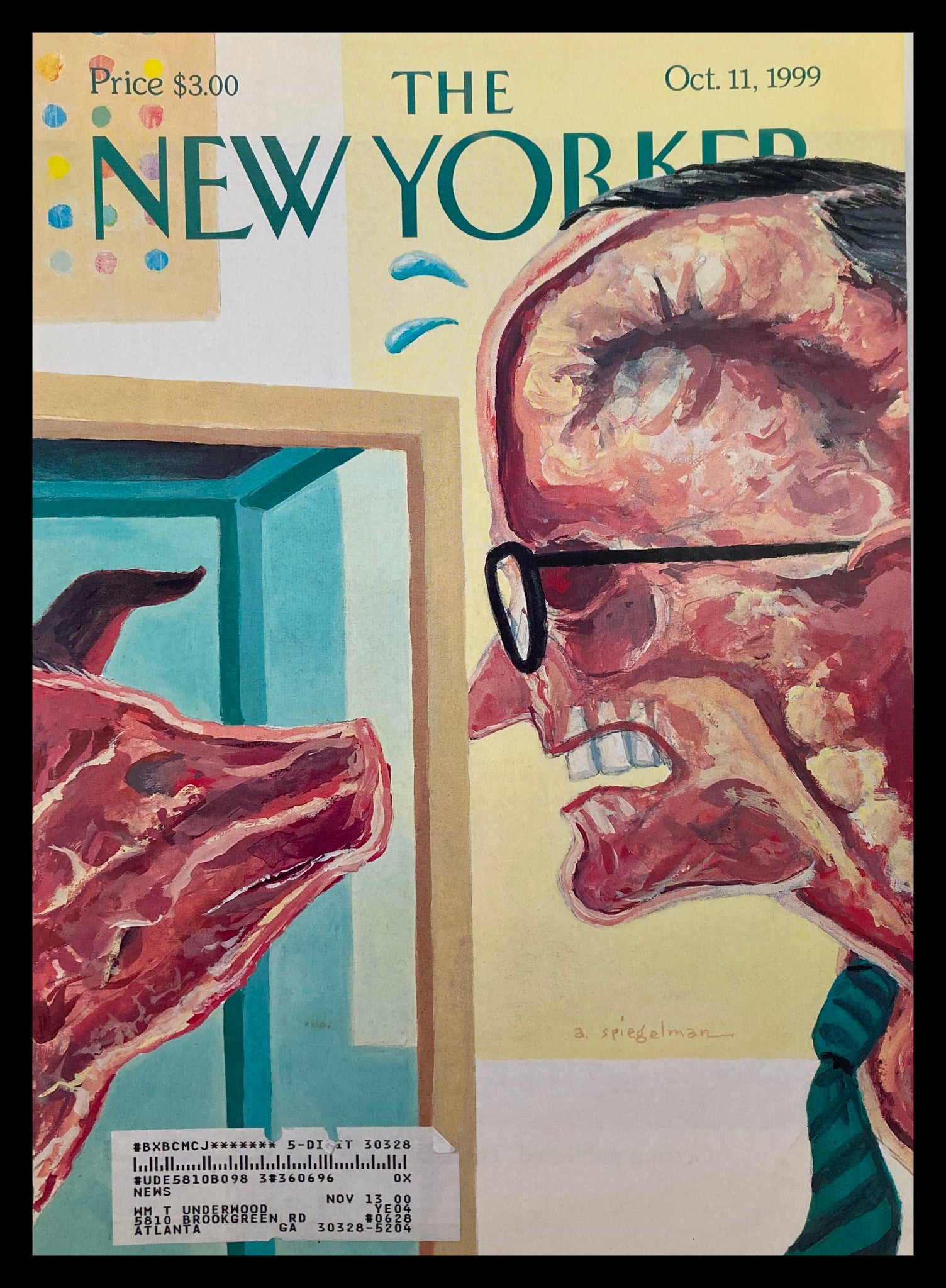 COVER ONLY The New Yorker October 11 1999 Open-Minded Mayor by Art Spiegelman