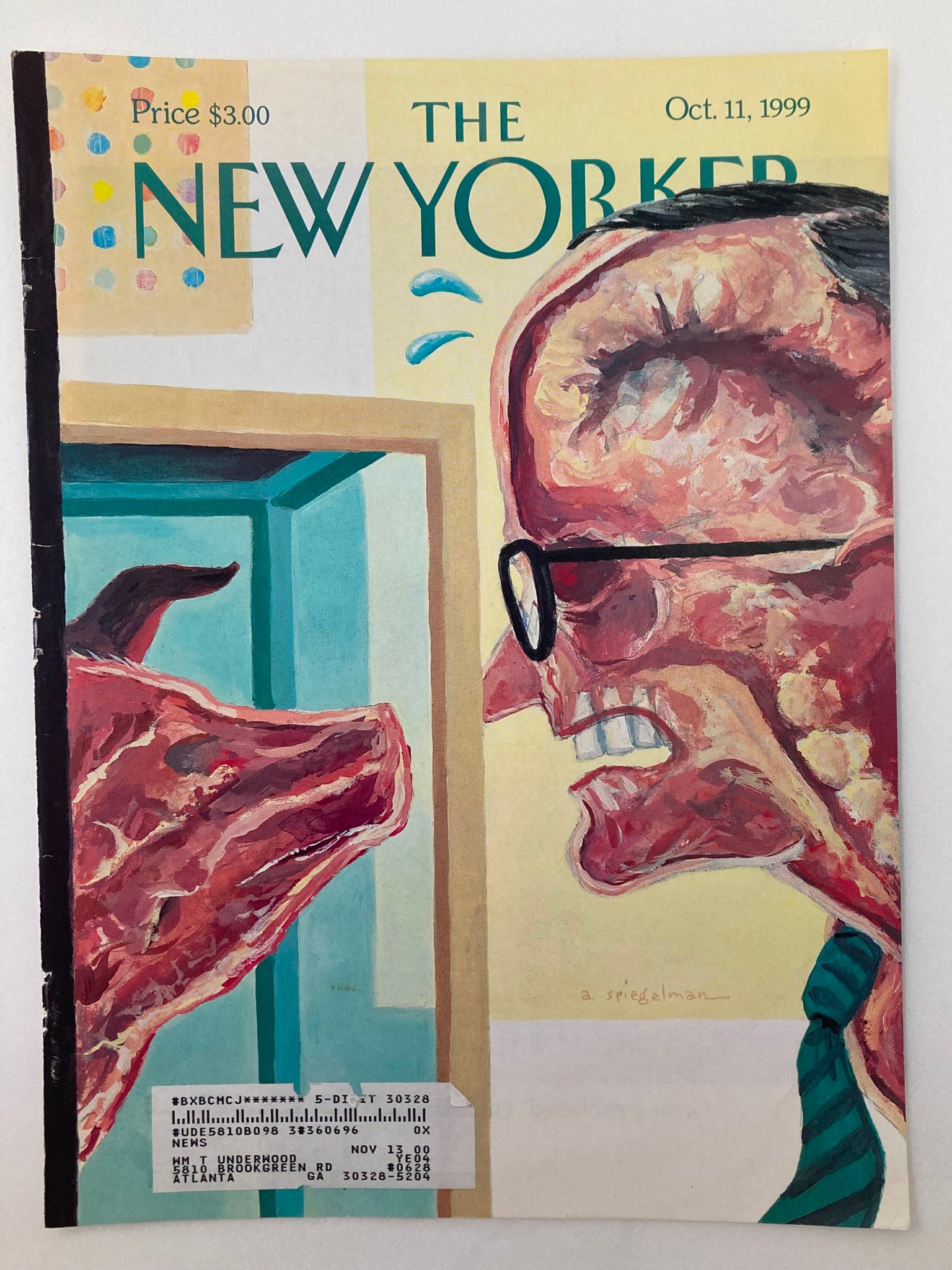 COVER ONLY The New Yorker October 11 1999 Open-Minded Mayor by Art Spiegelman