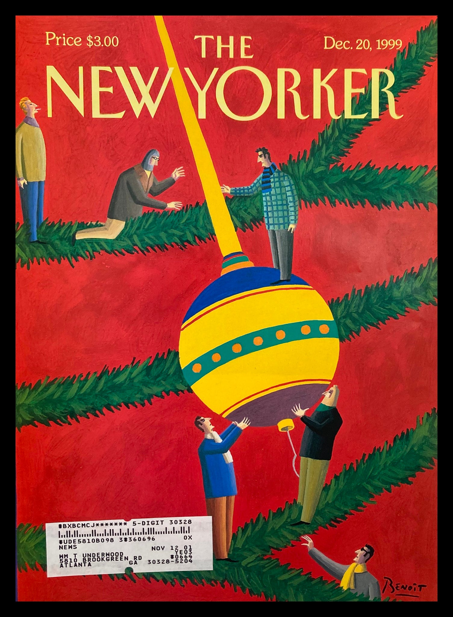 COVER ONLY The New Yorker December 20 1999 Installation by Benoit van Innis