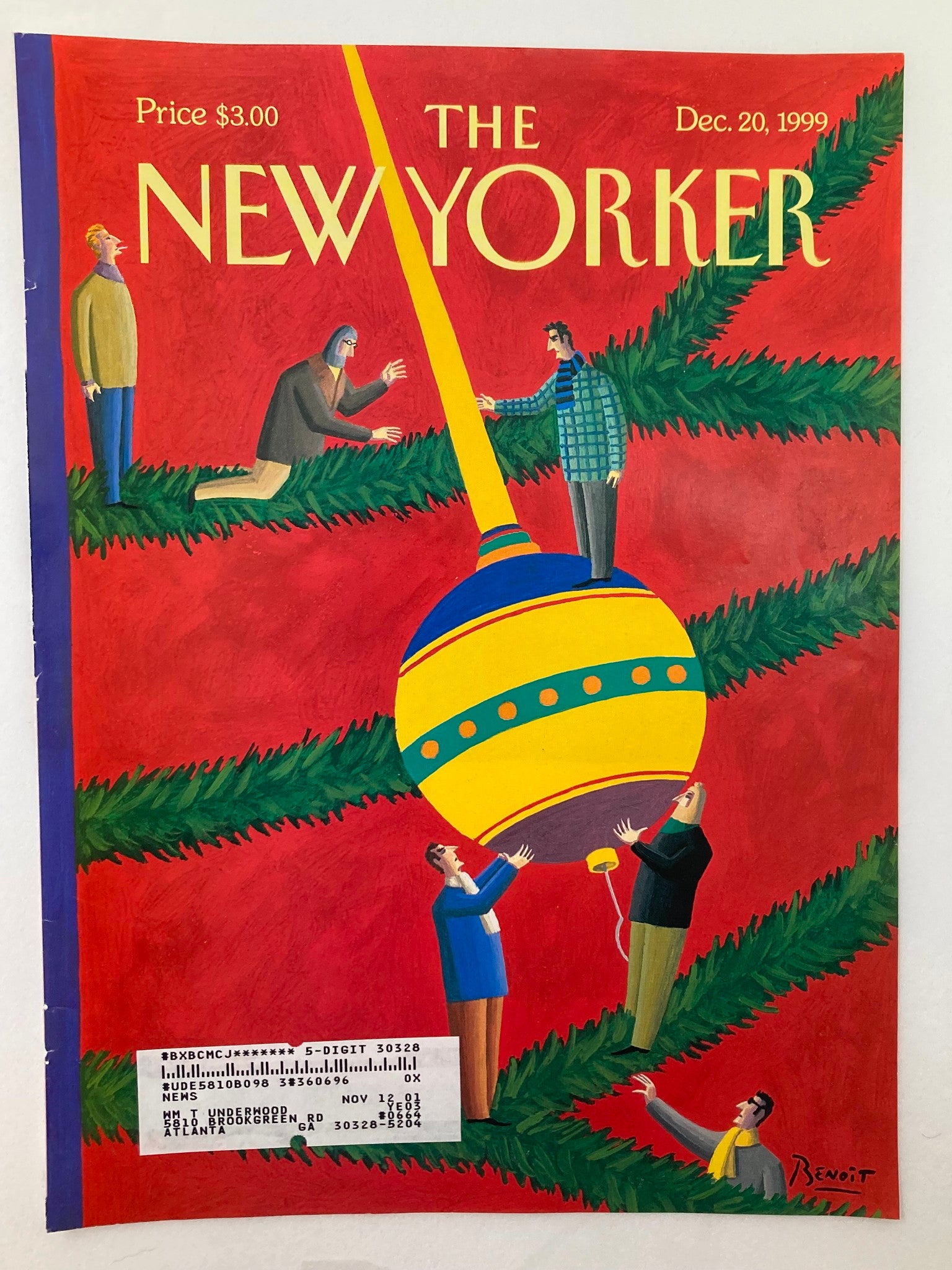 COVER ONLY The New Yorker December 20 1999 Installation by Benoit van Innis