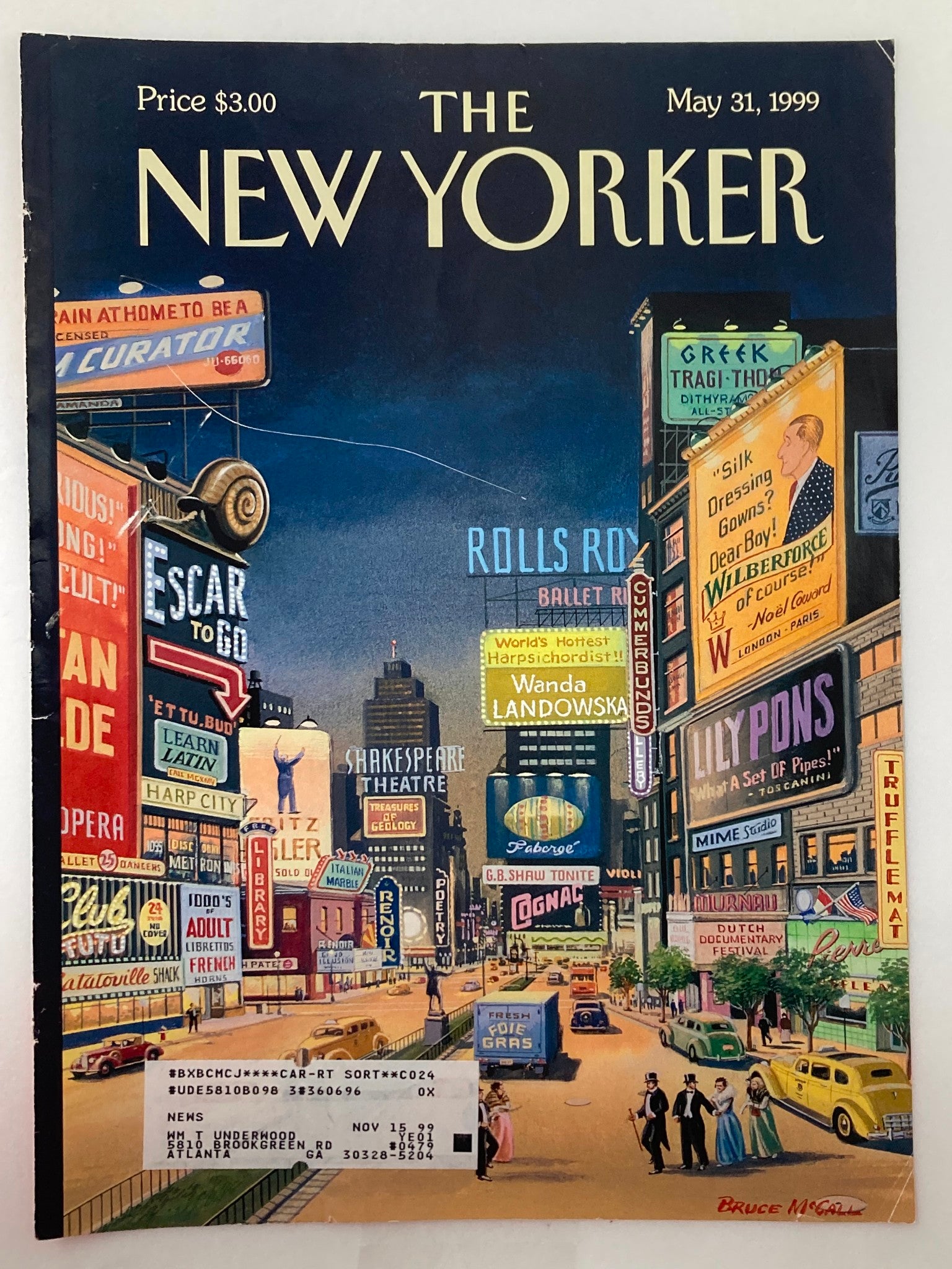 COVER ONLY The New Yorker May 31 1999 Lose Times Square by Bruce McCall