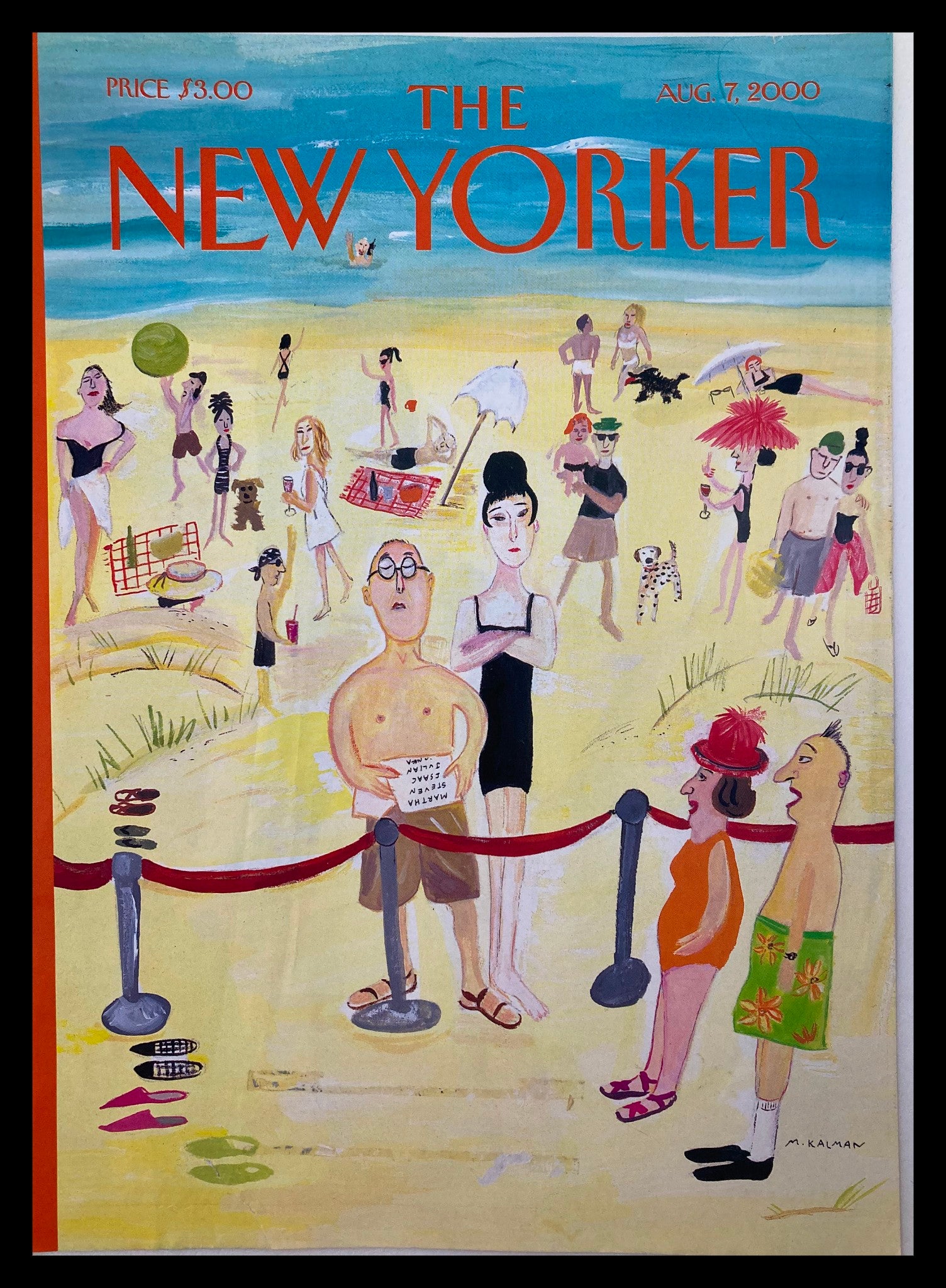 COVER ONLY The New Yorker August 7 2000 A Place in the Sun by Maira Kalman