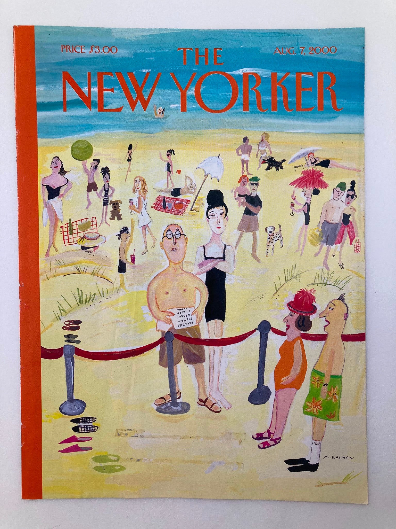 COVER ONLY The New Yorker August 7 2000 A Place in the Sun by Maira Kalman