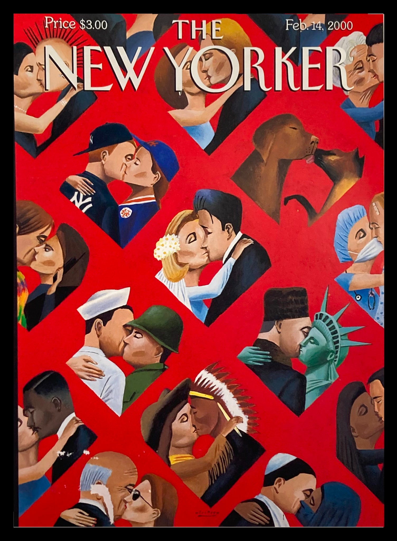 COVER ONLY The New Yorker February 14 2000 Valentines by Mark Ulriksen