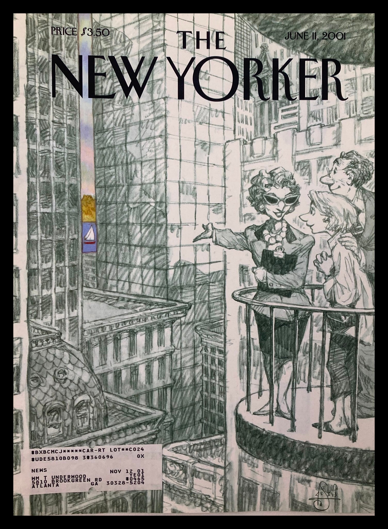 COVER ONLY The New Yorker June 11 2001 Spctclr riv vu by Peter de Seve