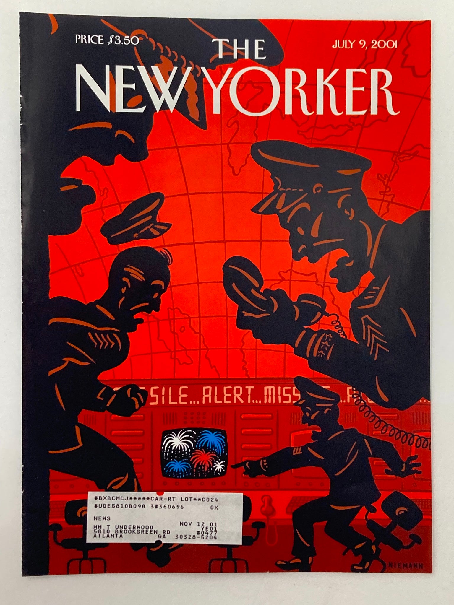 COVER ONLY The New Yorker July 9 2001 Star Wars and Stripes Forever by Niemann