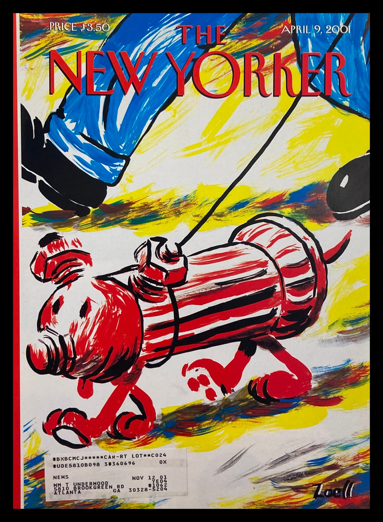 COVER ONLY The New Yorker April 9 2001 Time for a Walk by Bob Zoell