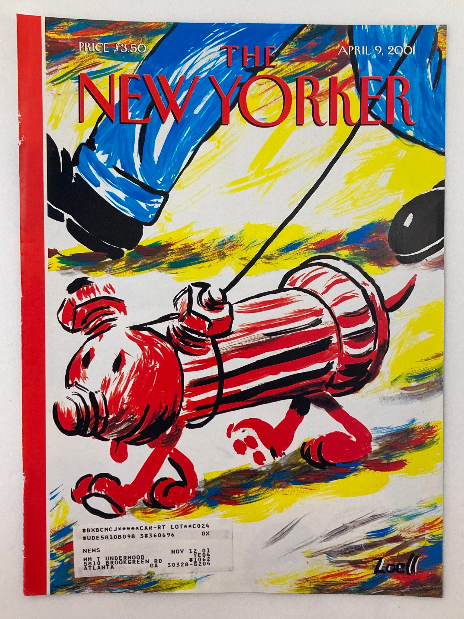 COVER ONLY The New Yorker April 9 2001 Time for a Walk by Bob Zoell