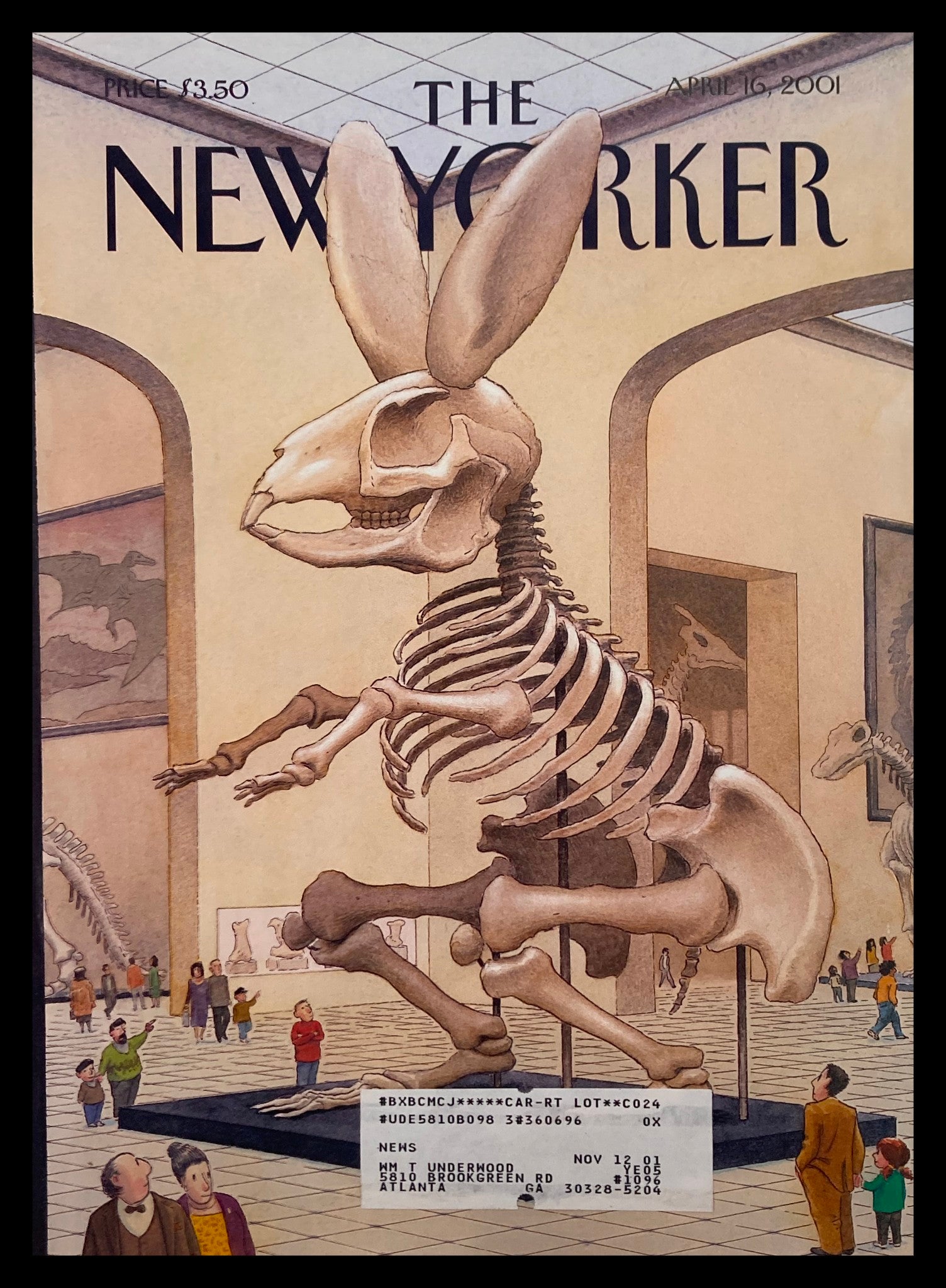 COVER ONLY The New Yorker April 16 2001 Bone Museum by Harry Bliss