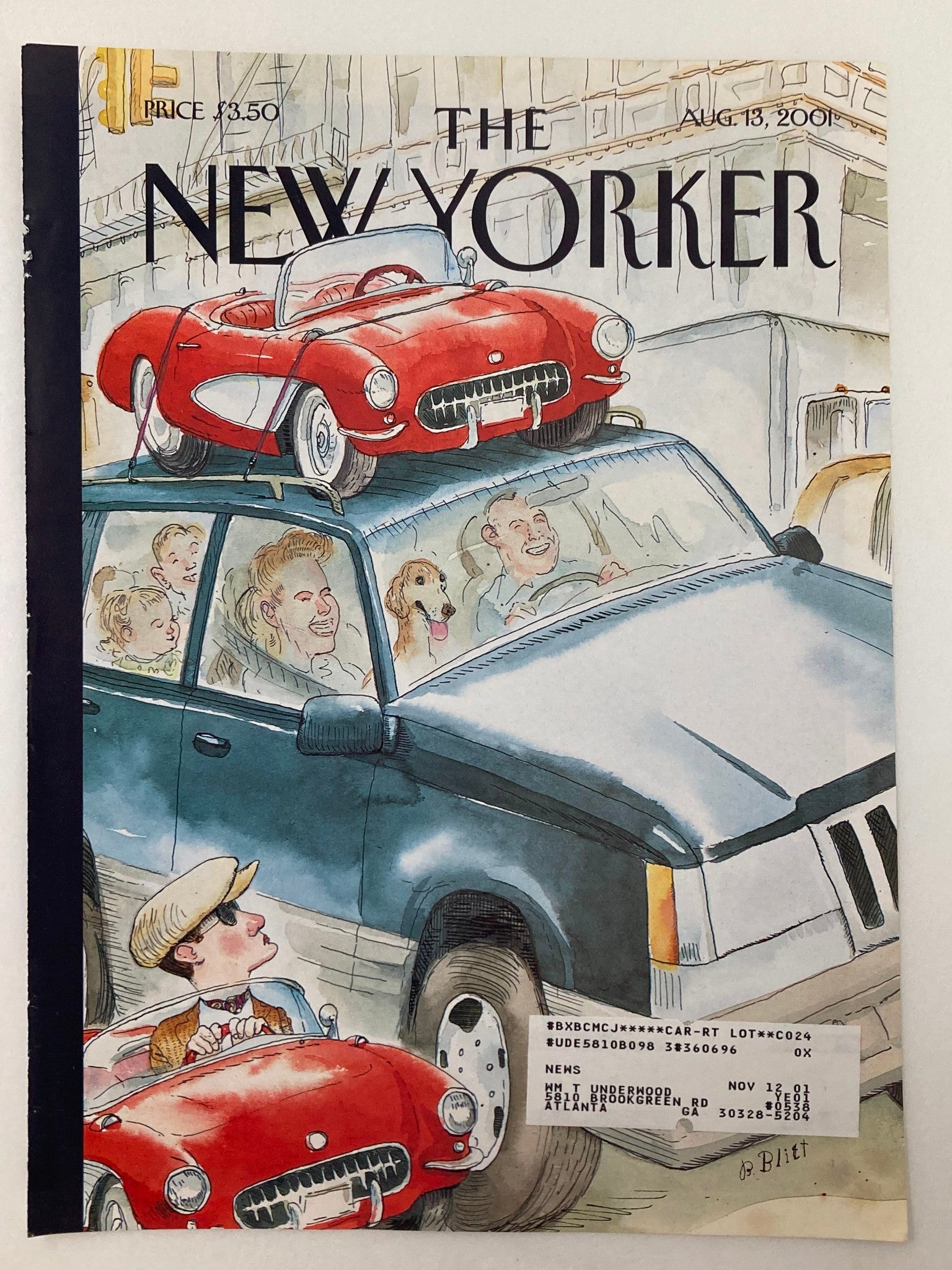 COVER ONLY The New Yorker August 13 2001 Poor Sports by Barry Blitt