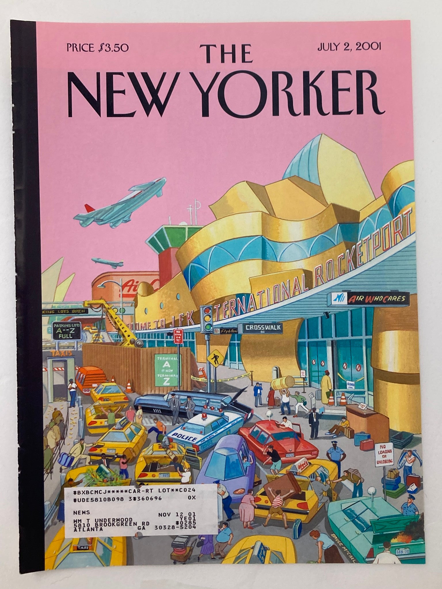 COVER ONLY The New Yorker July 2 2001 JFK International Rocketport 2025 by Bruce